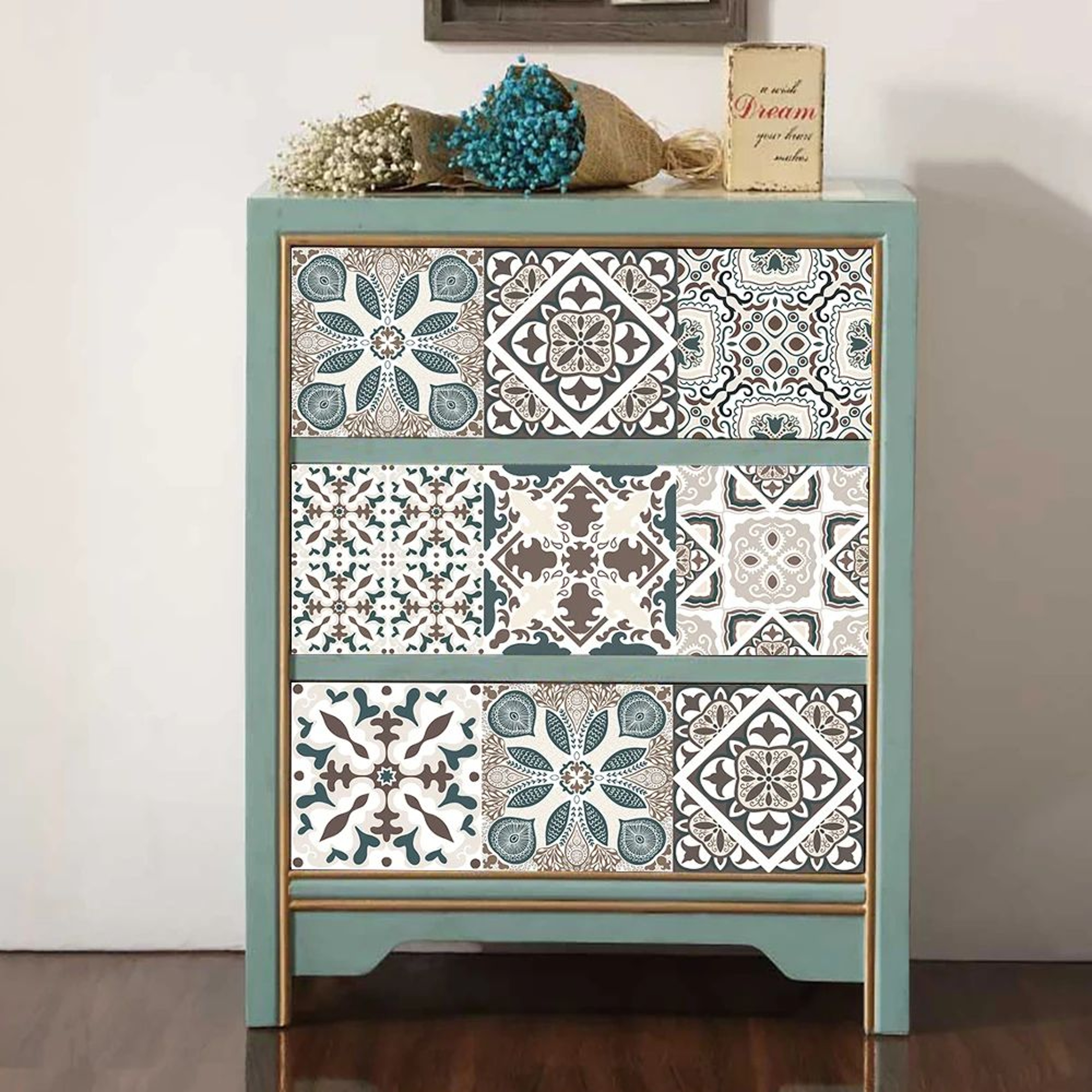 Blue Gray Peel And Stick Tile Stickers 1
