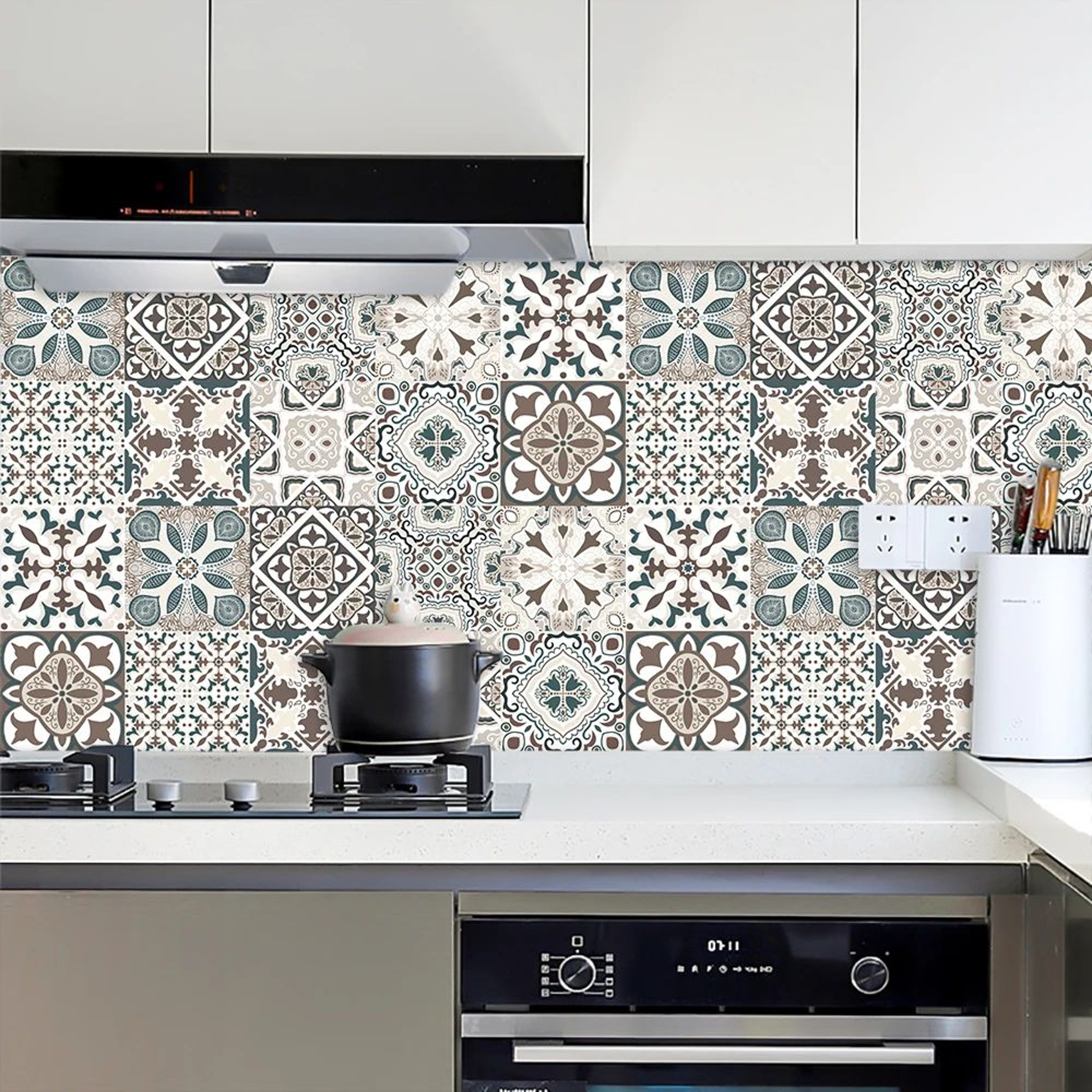 Blue Gray Peel And Stick Tile Stickers 4