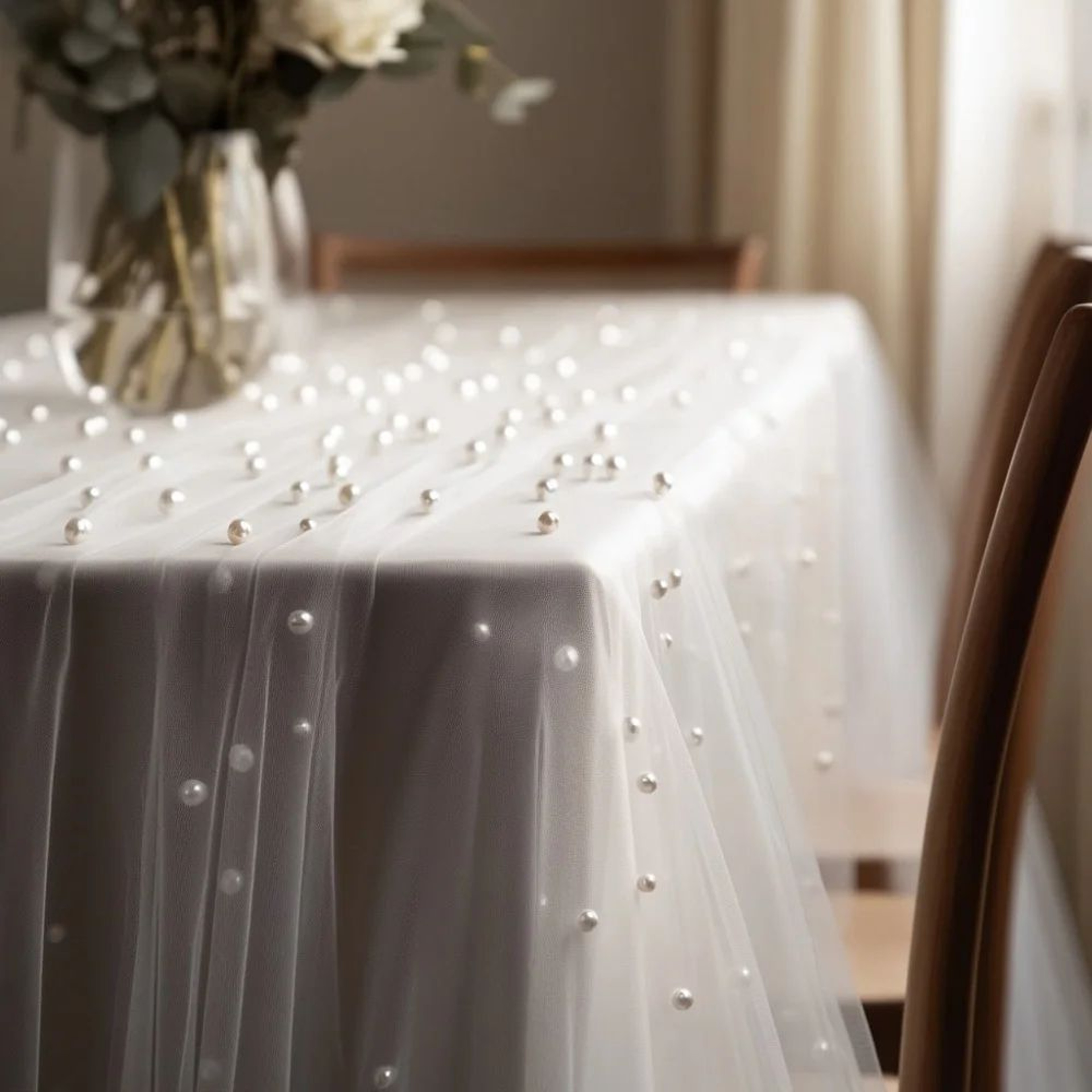 Pearl Chiffon Wedding Table Runner 3