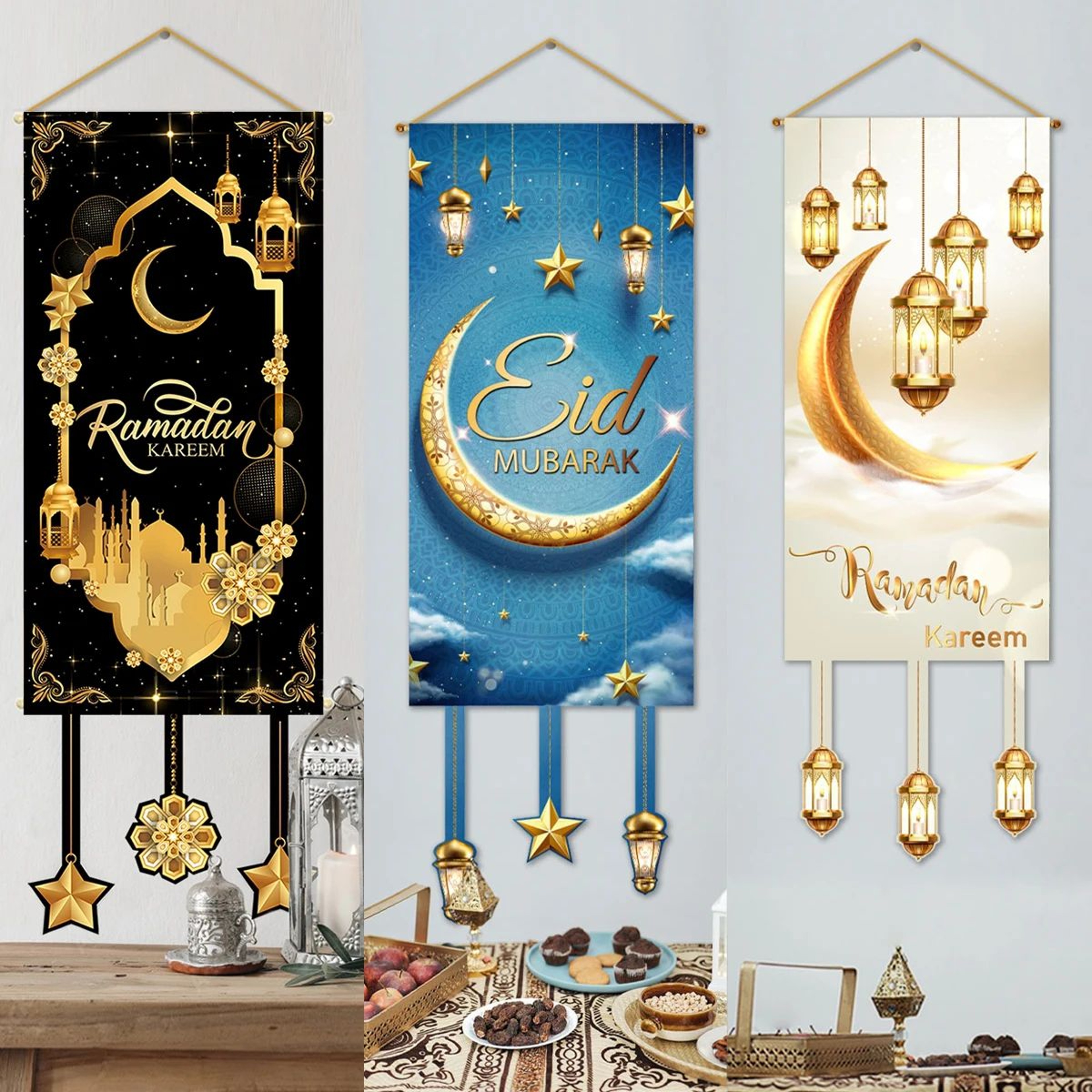 Ramadan Kareem Eid Mubarak Hanging Banner 5