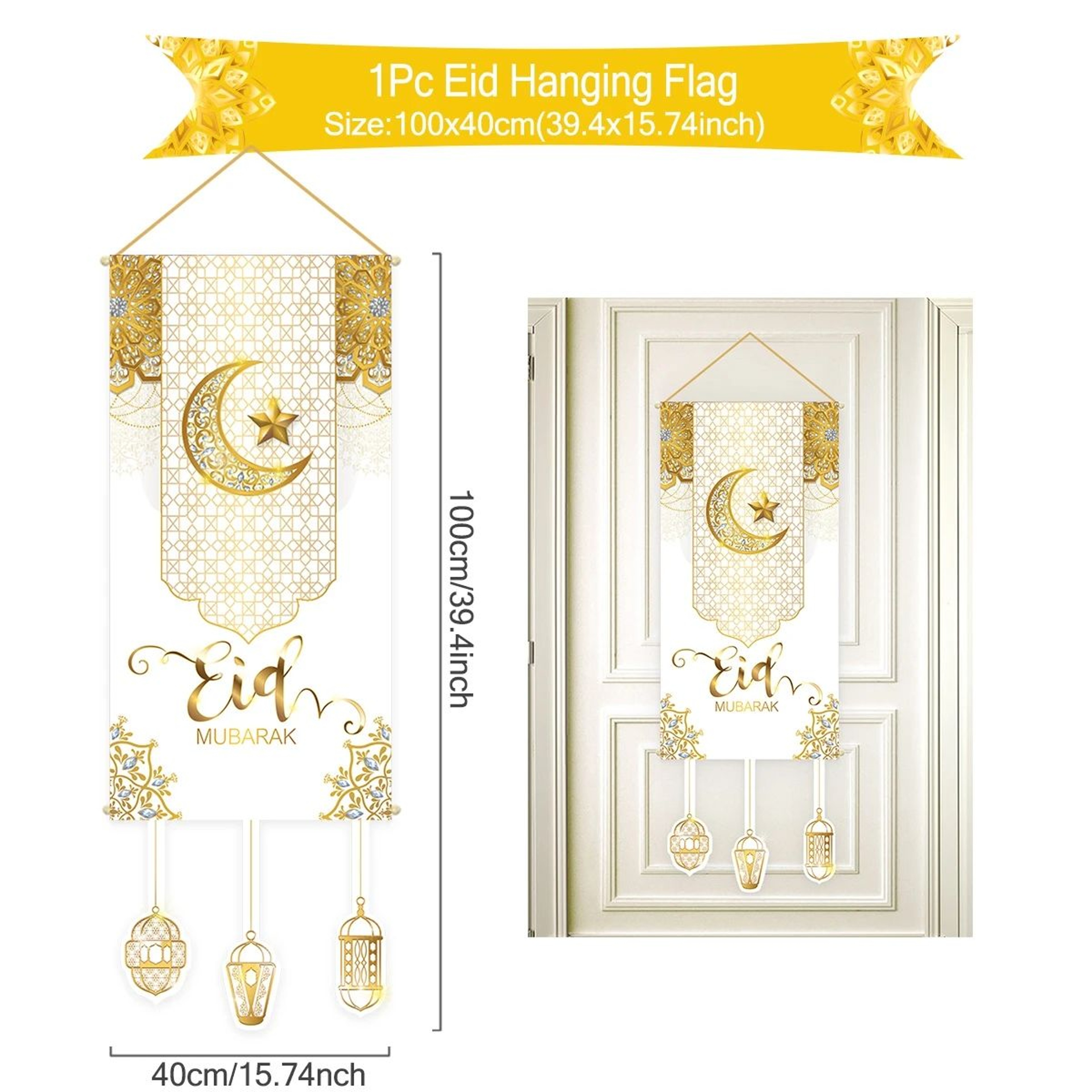 Ramadan Kareem Eid Mubarak Hanging Banner 10