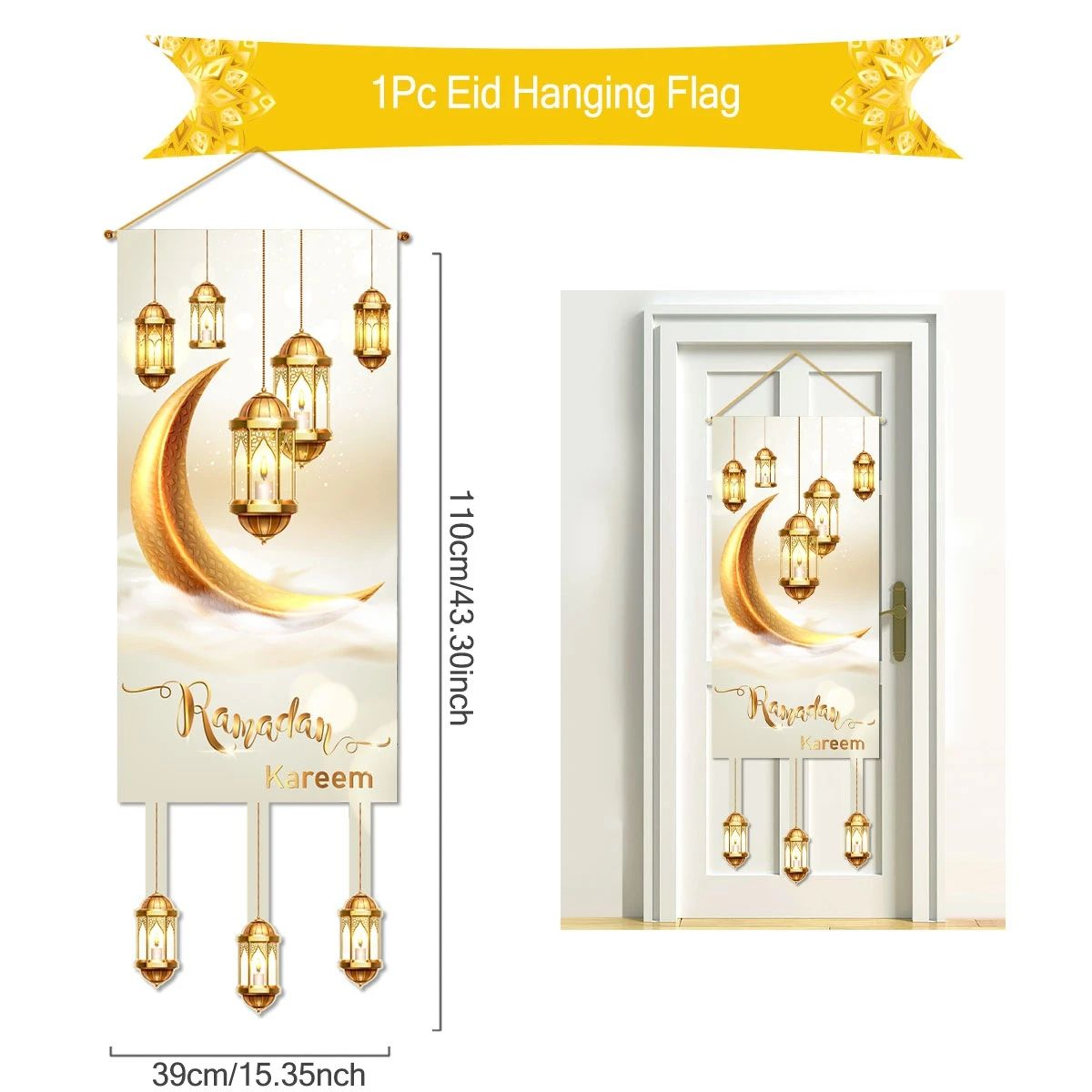 Ramadan Kareem Eid Mubarak Hanging Banner 13