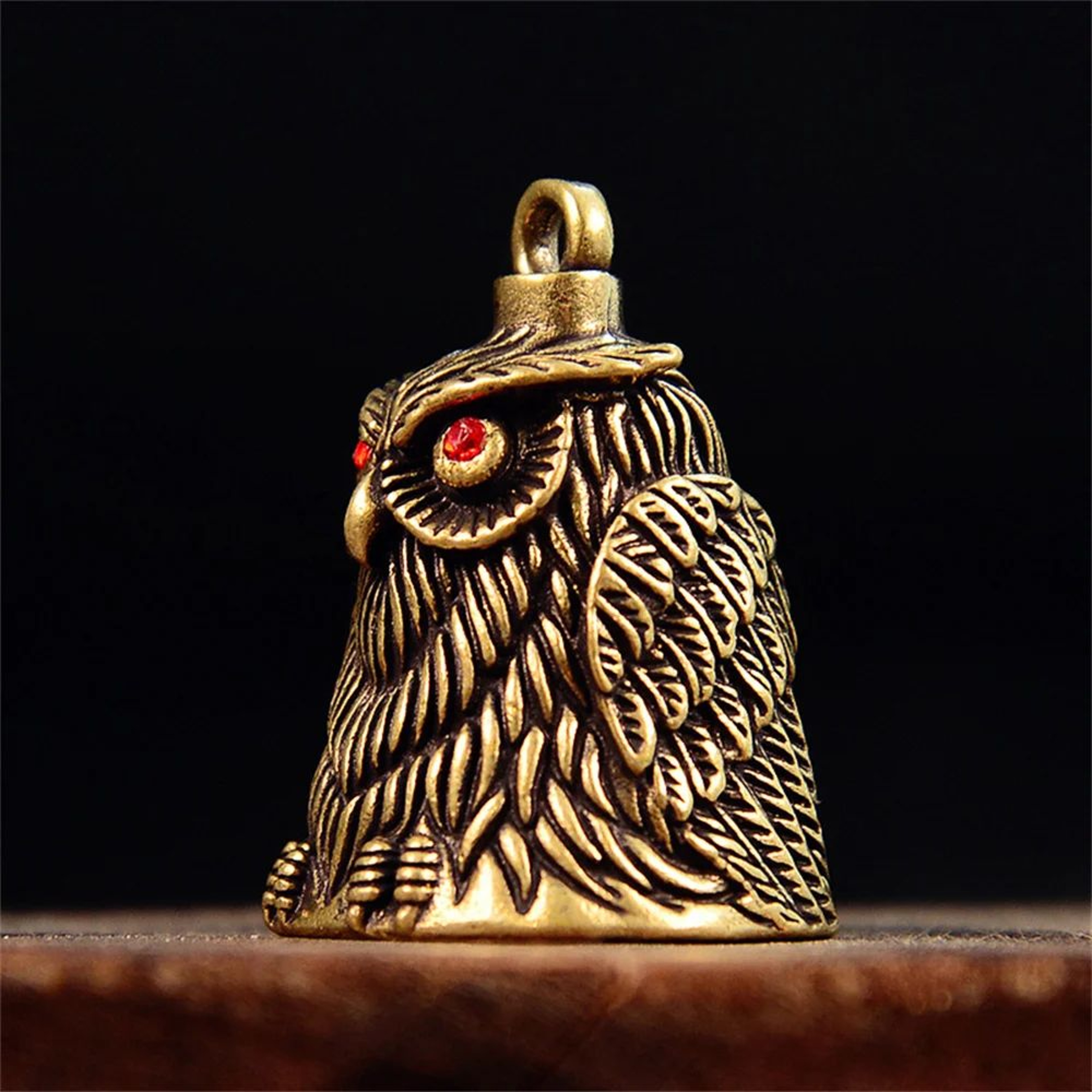 Vintage Brass Owl Hanging Bell 1
