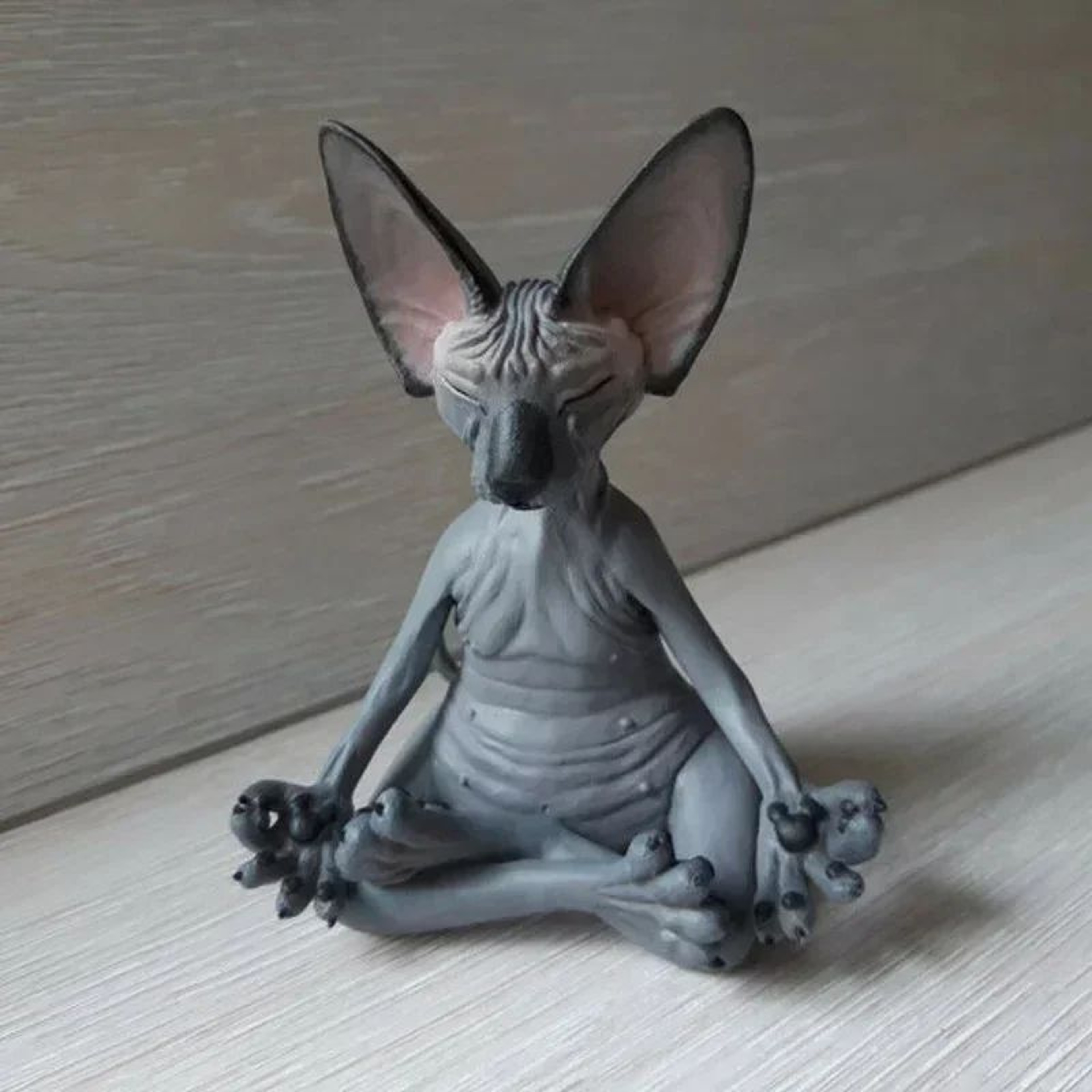 Meditating Sphynx Cat Figurine Zen Decor 3