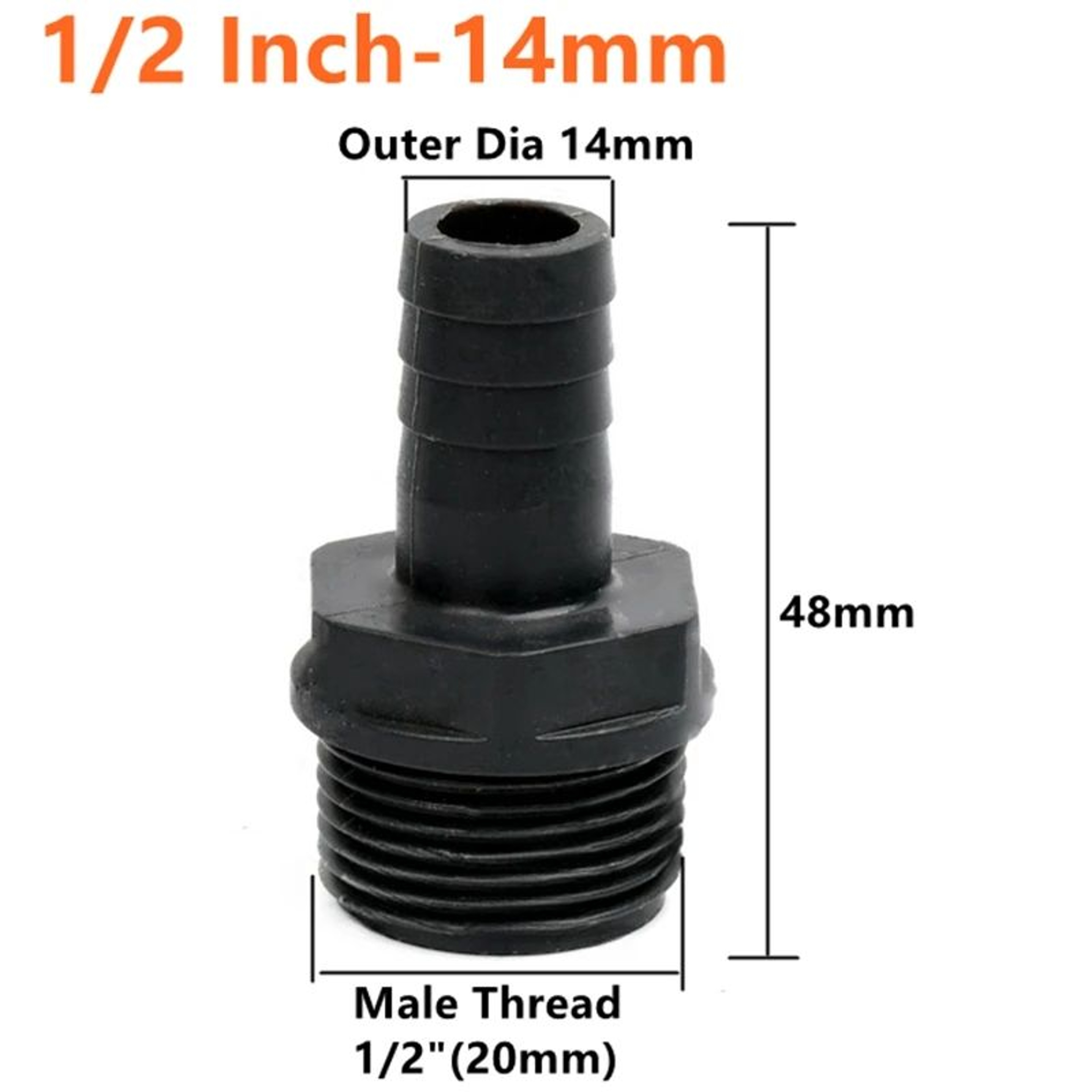 Male Thread Hose Barb Connector 15