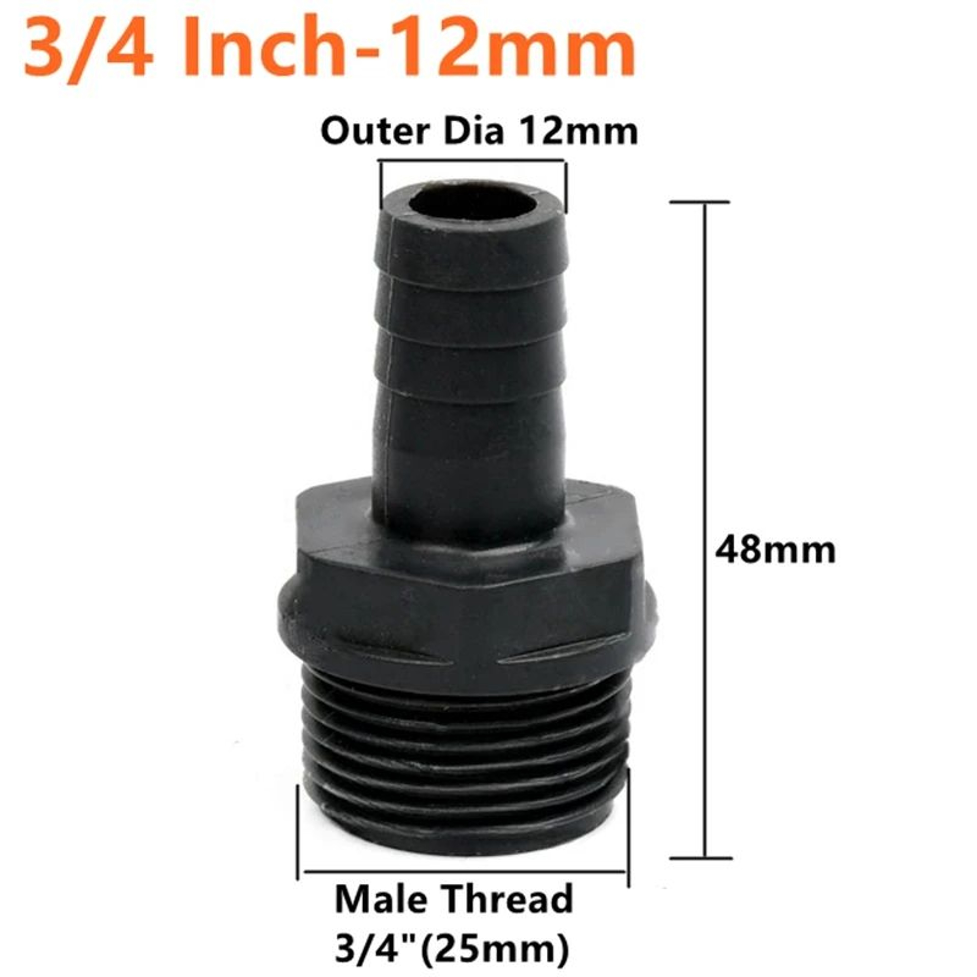 Male Thread Hose Barb Connector 19
