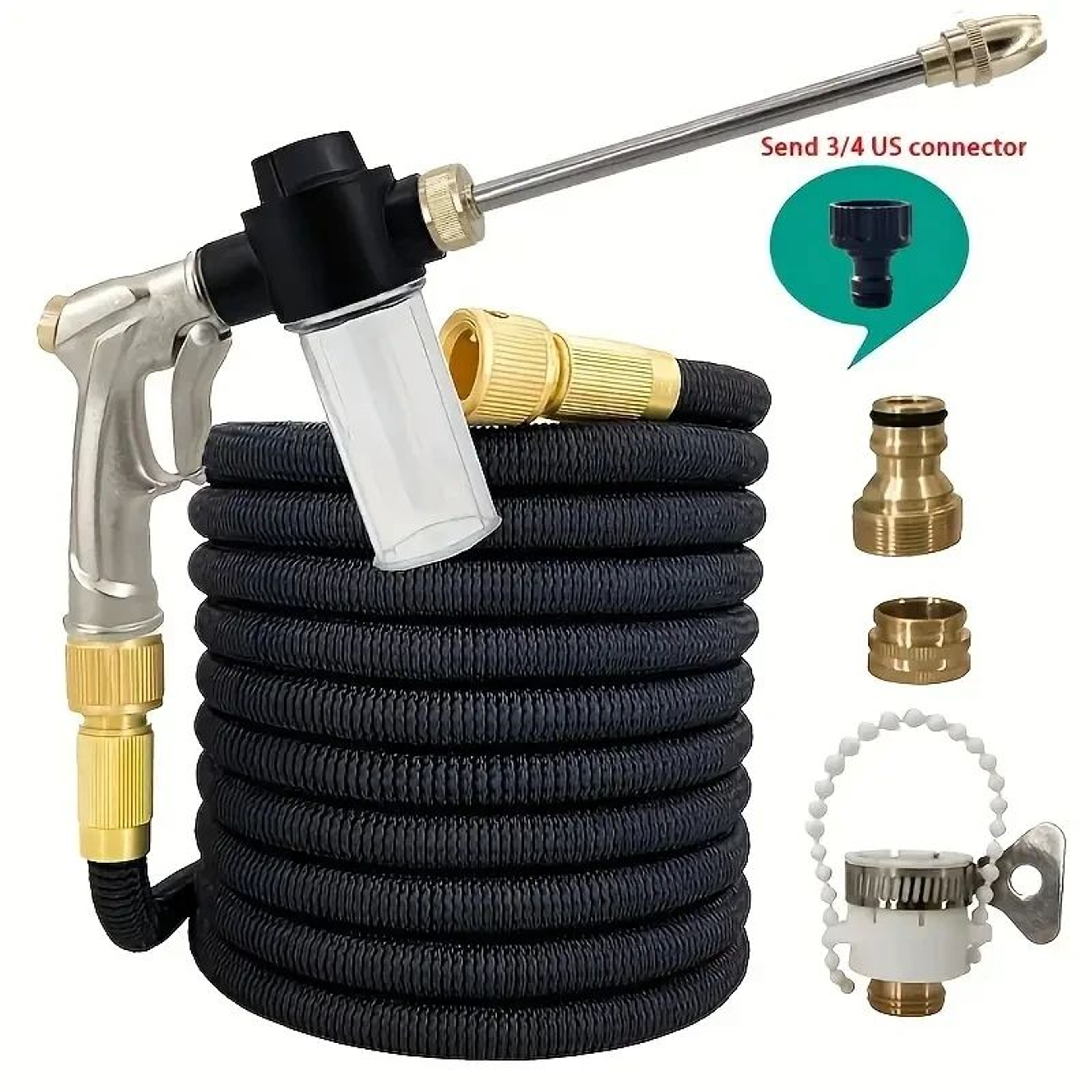 Expandable Garden Hose With Long Spray Gun 0