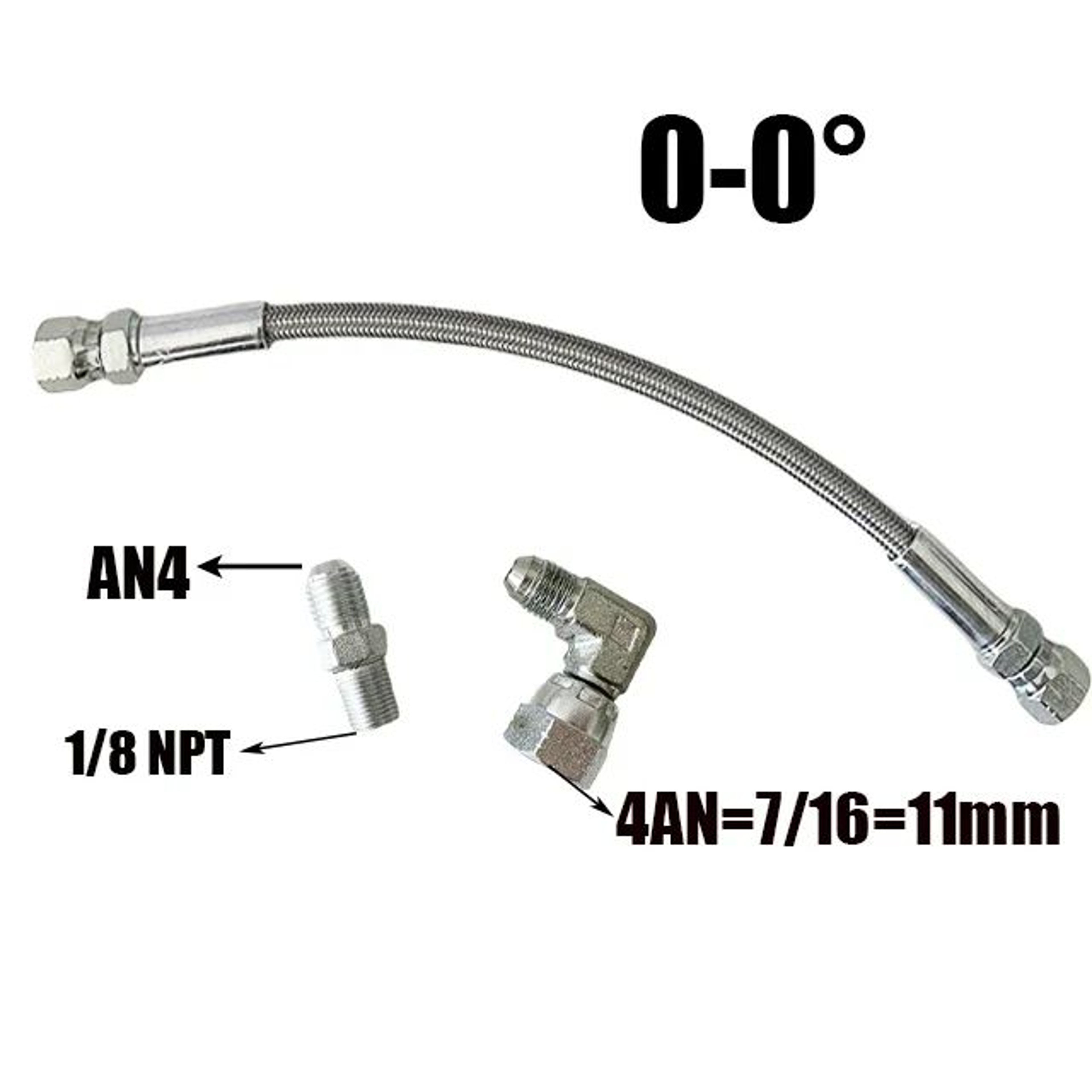 AN4 Stainless Steel Turbo Oil Feed Line 6