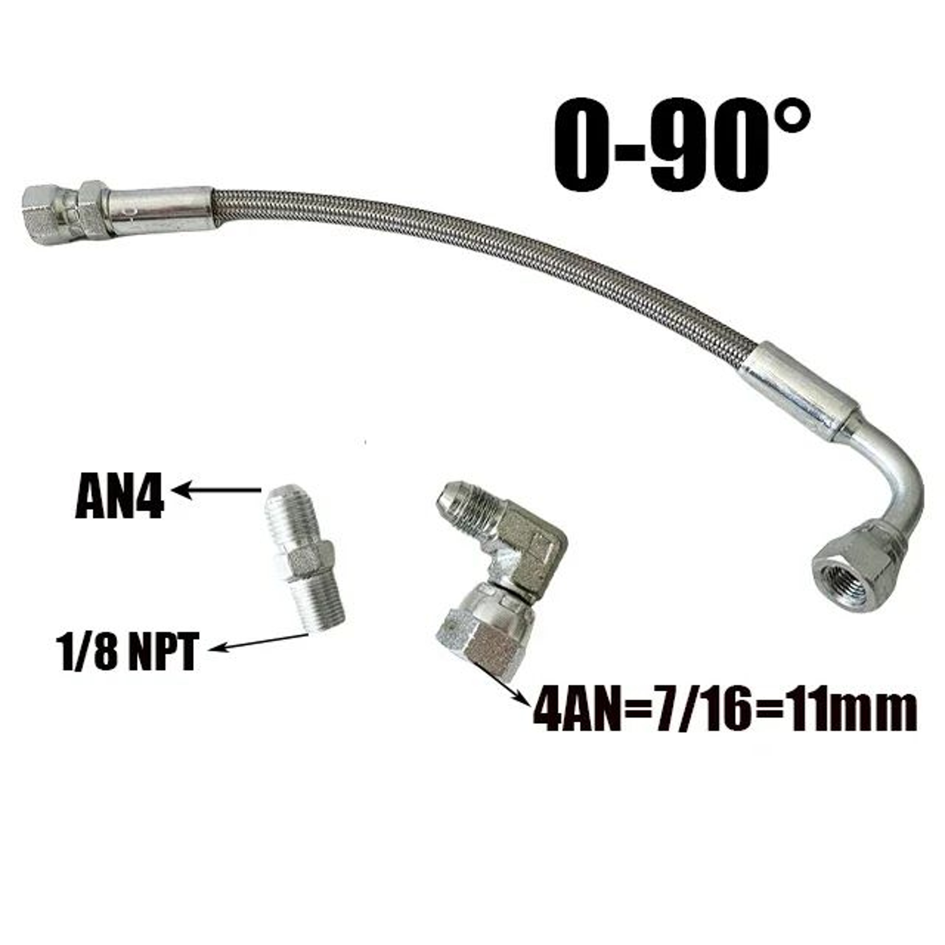 AN4 Stainless Steel Turbo Oil Feed Line 7