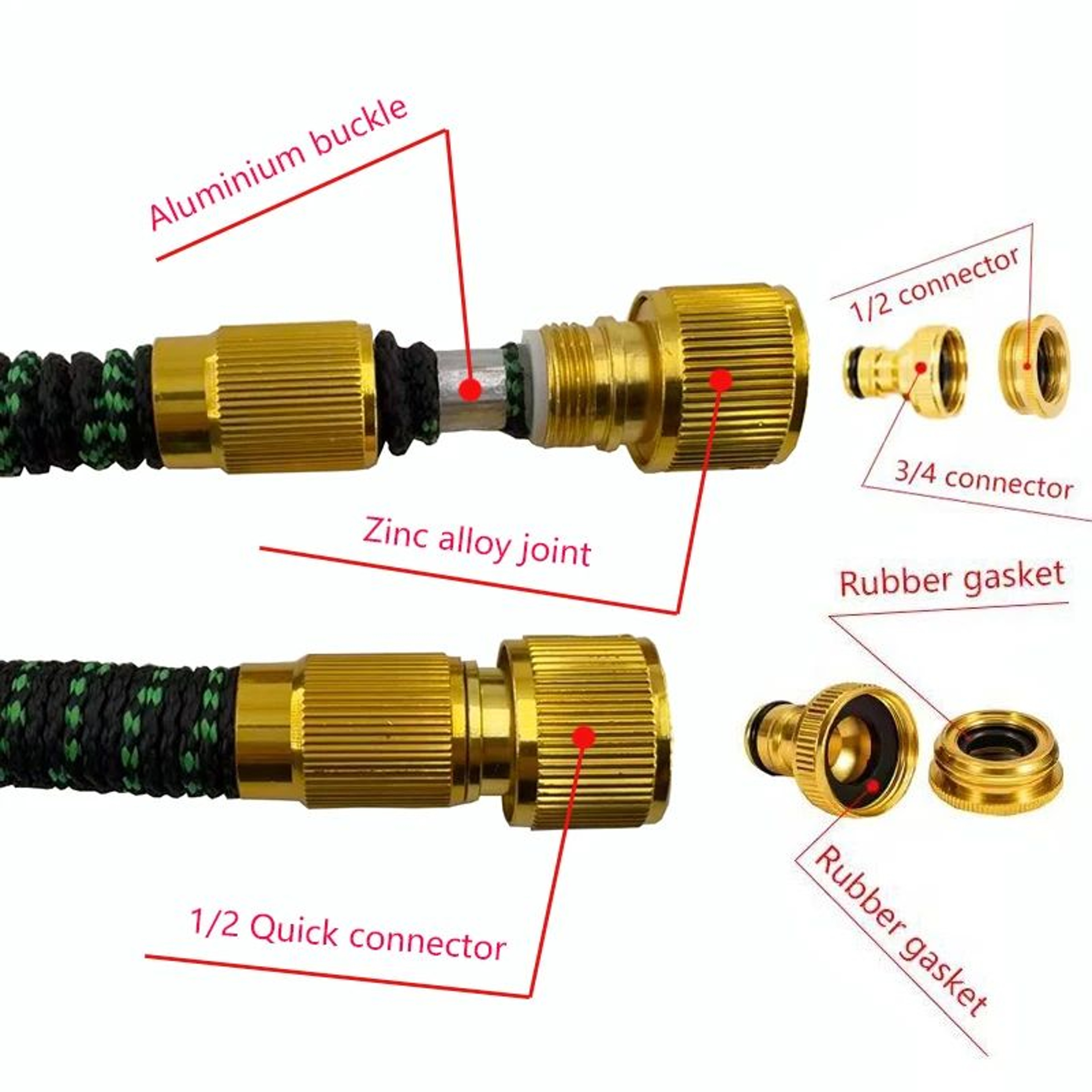 Expandable Garden Hose With Adjustable Spray Nozzle 4