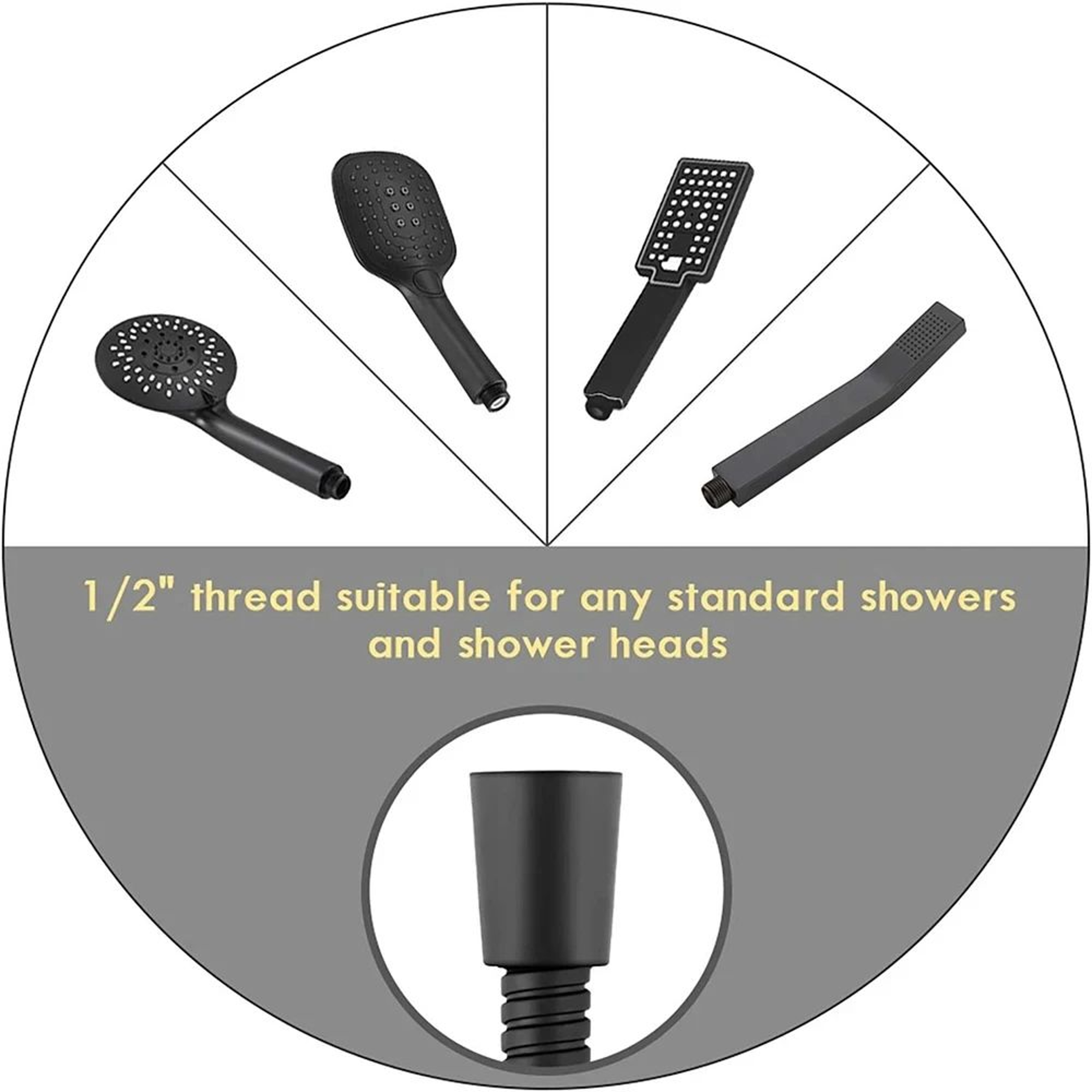 White Stainless Steel Flexible Shower Hose 5