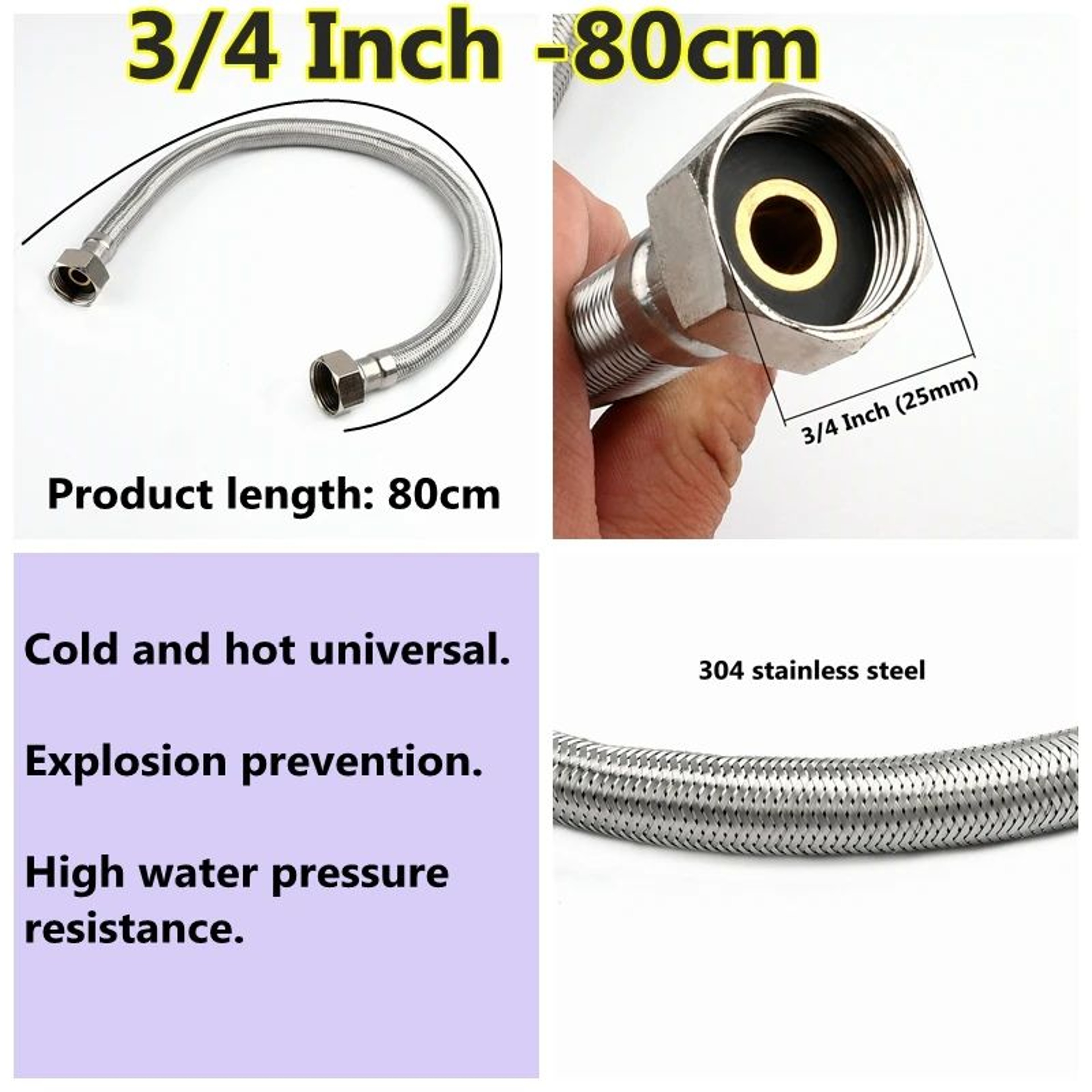 304 Stainless Steel Braided Water Hose 23
