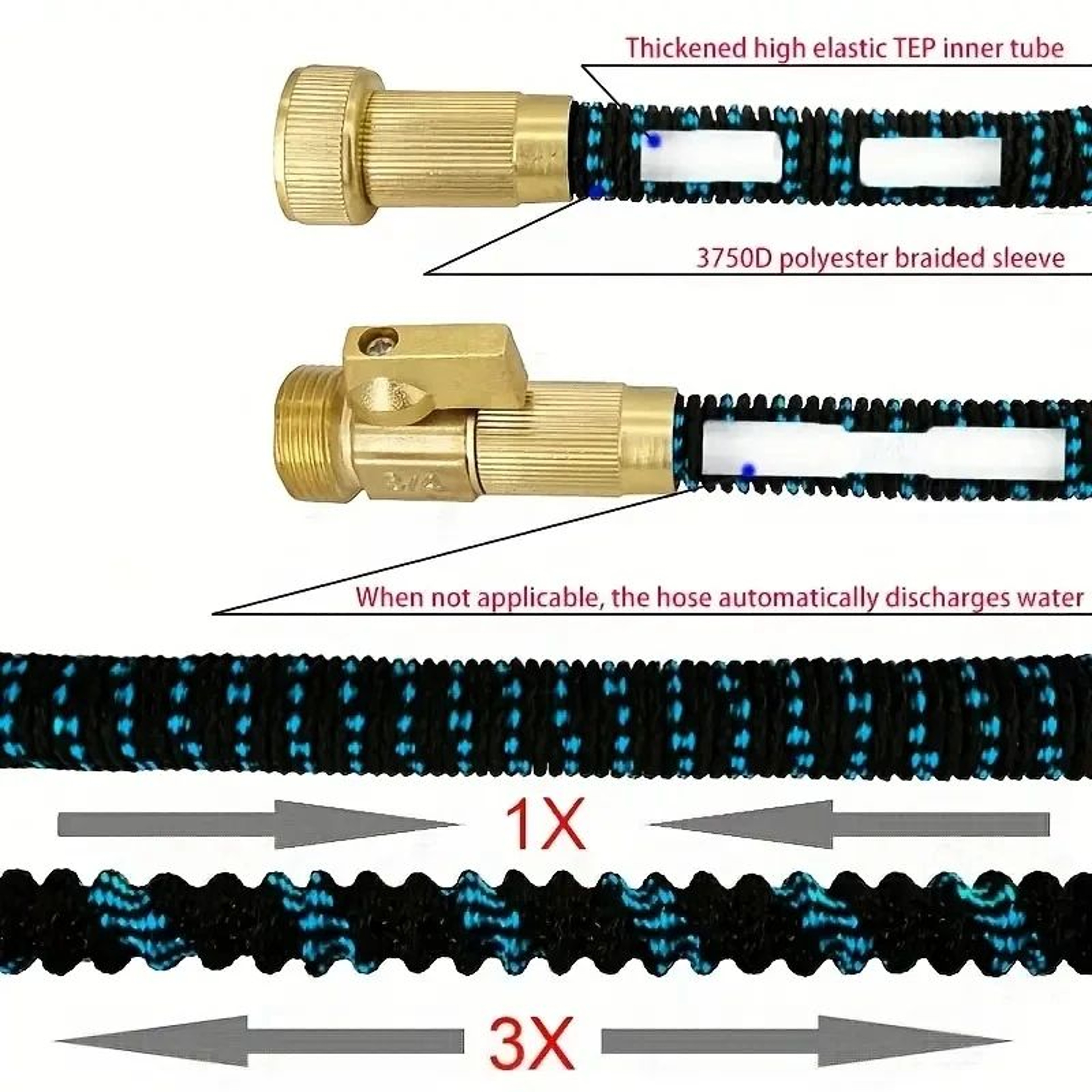 Expandable Garden Hose With Sprinkler Head 2