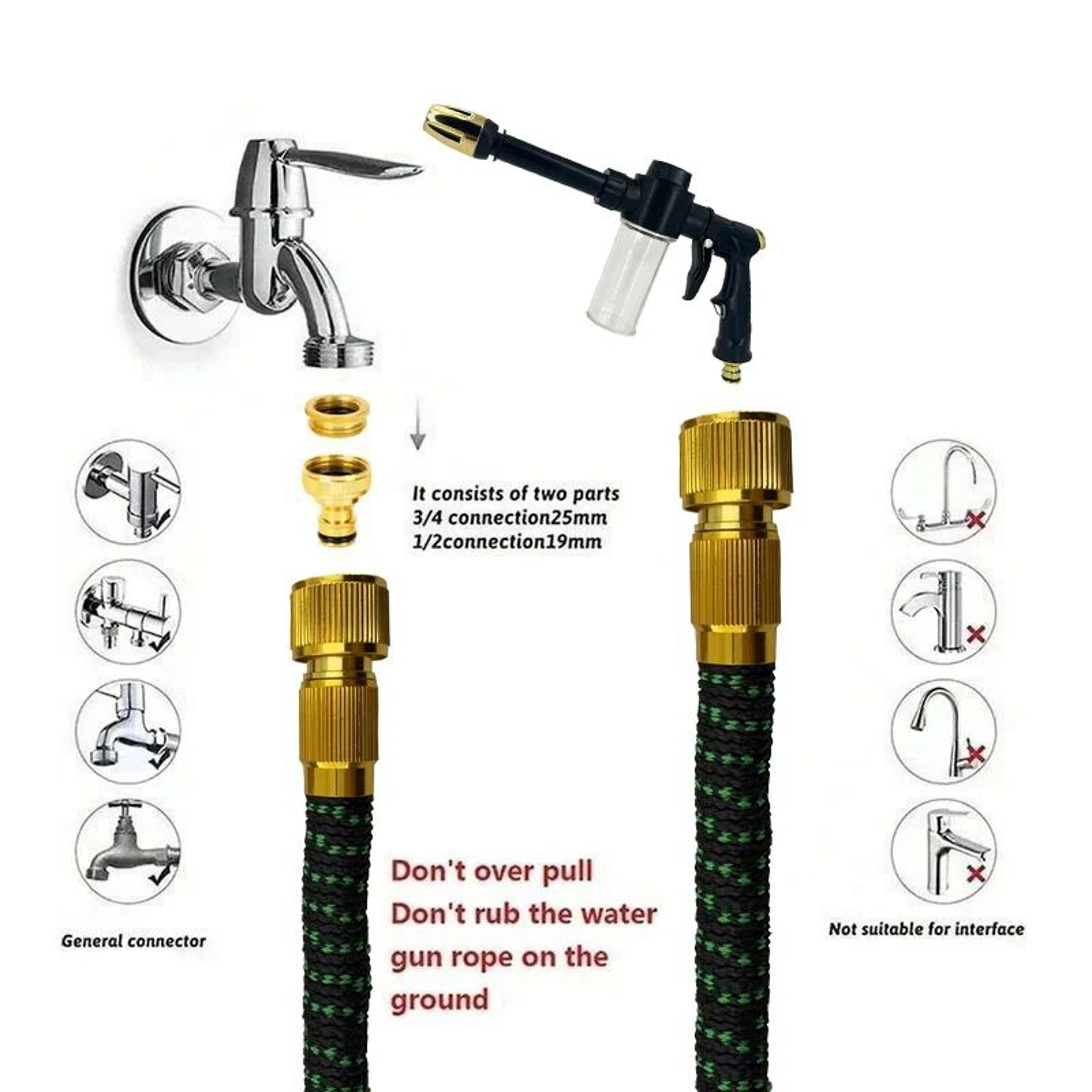 Flexible Expandable Garden Hose With Spray Nozzle 2