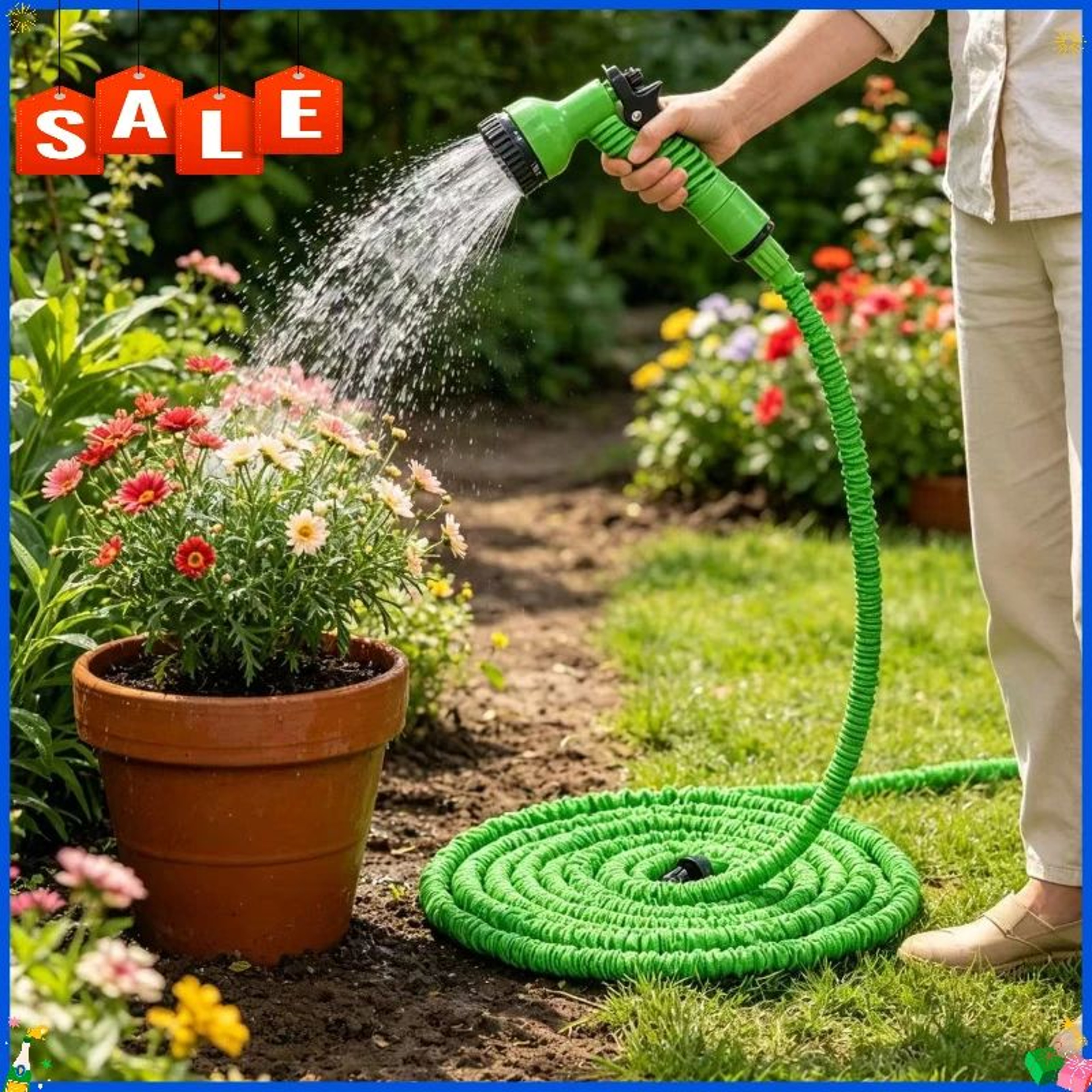 Telescopic Garden Hose With Watering Gun 0