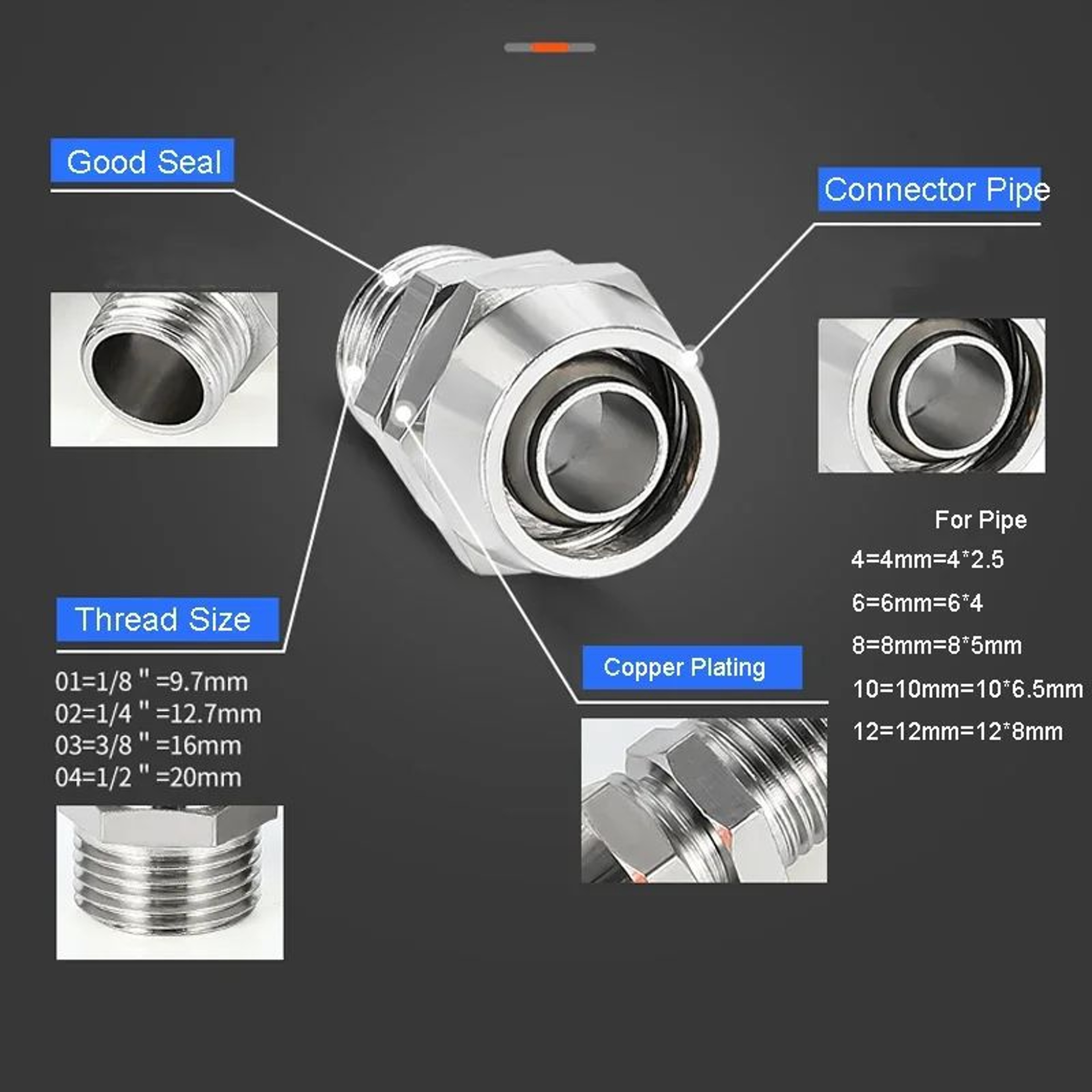 Copper Pneumatic Quick Connect Fittings 2