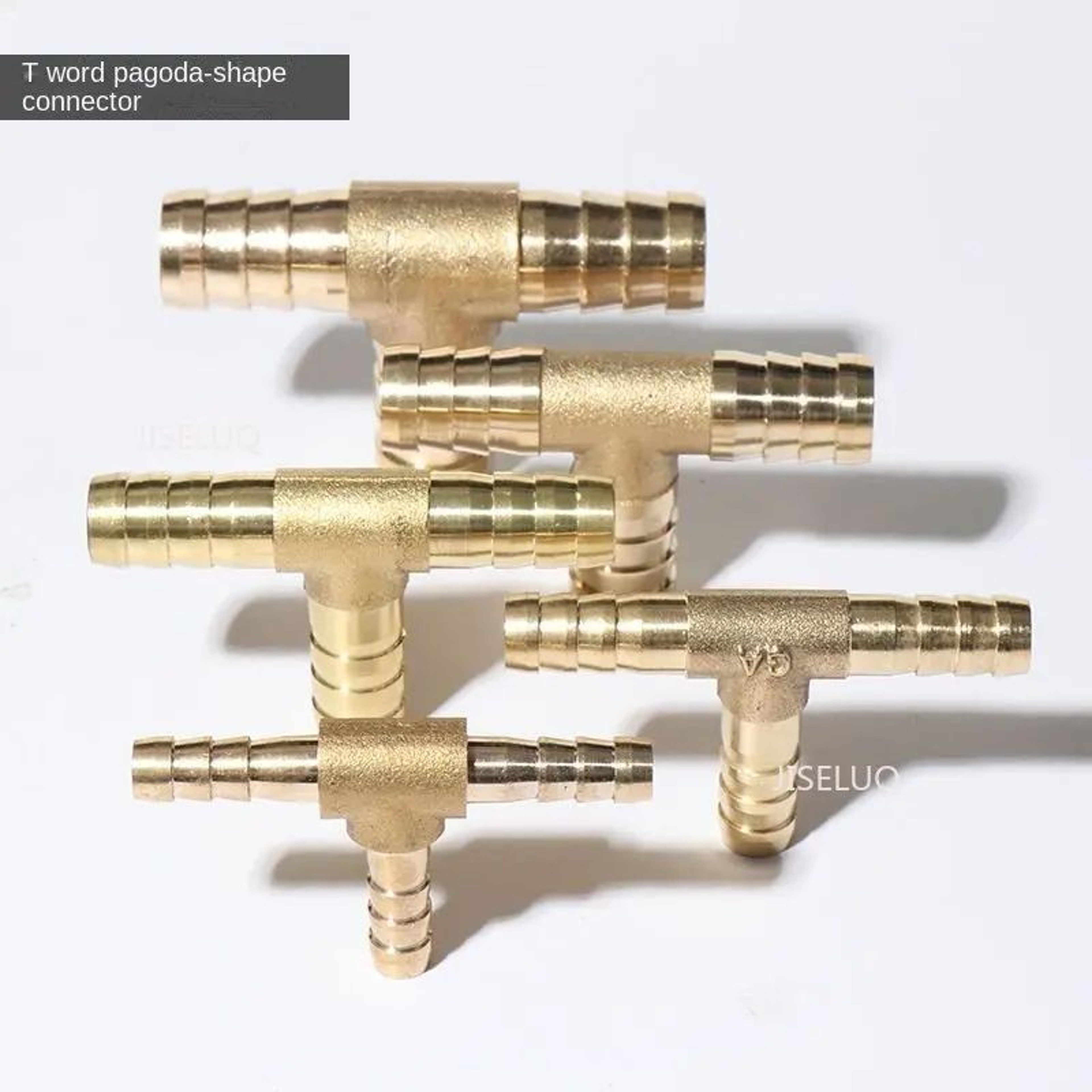 Three Way Brass Hose Barb Connector 1