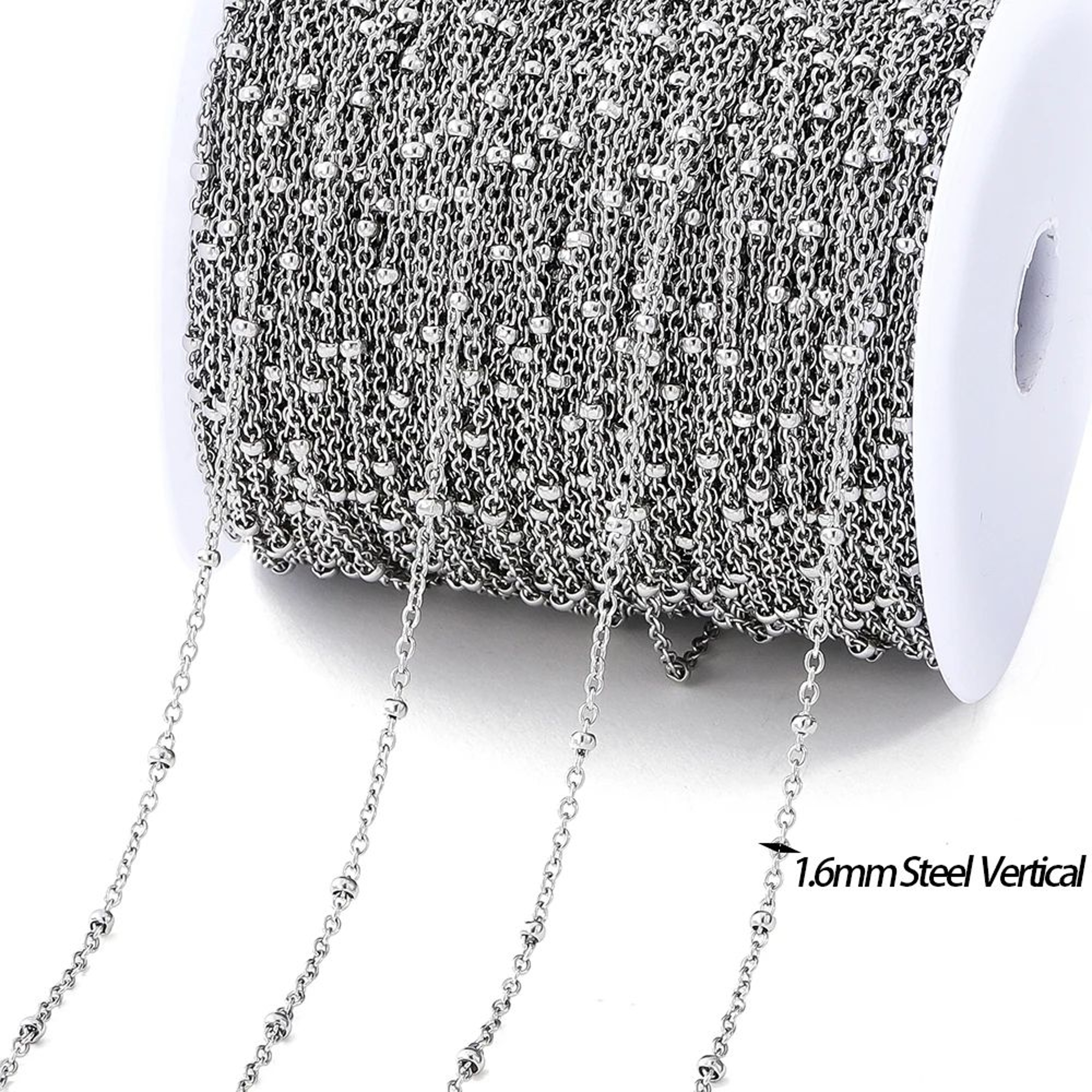 Gold Stainless Steel Beaded Jewelry Chain 11