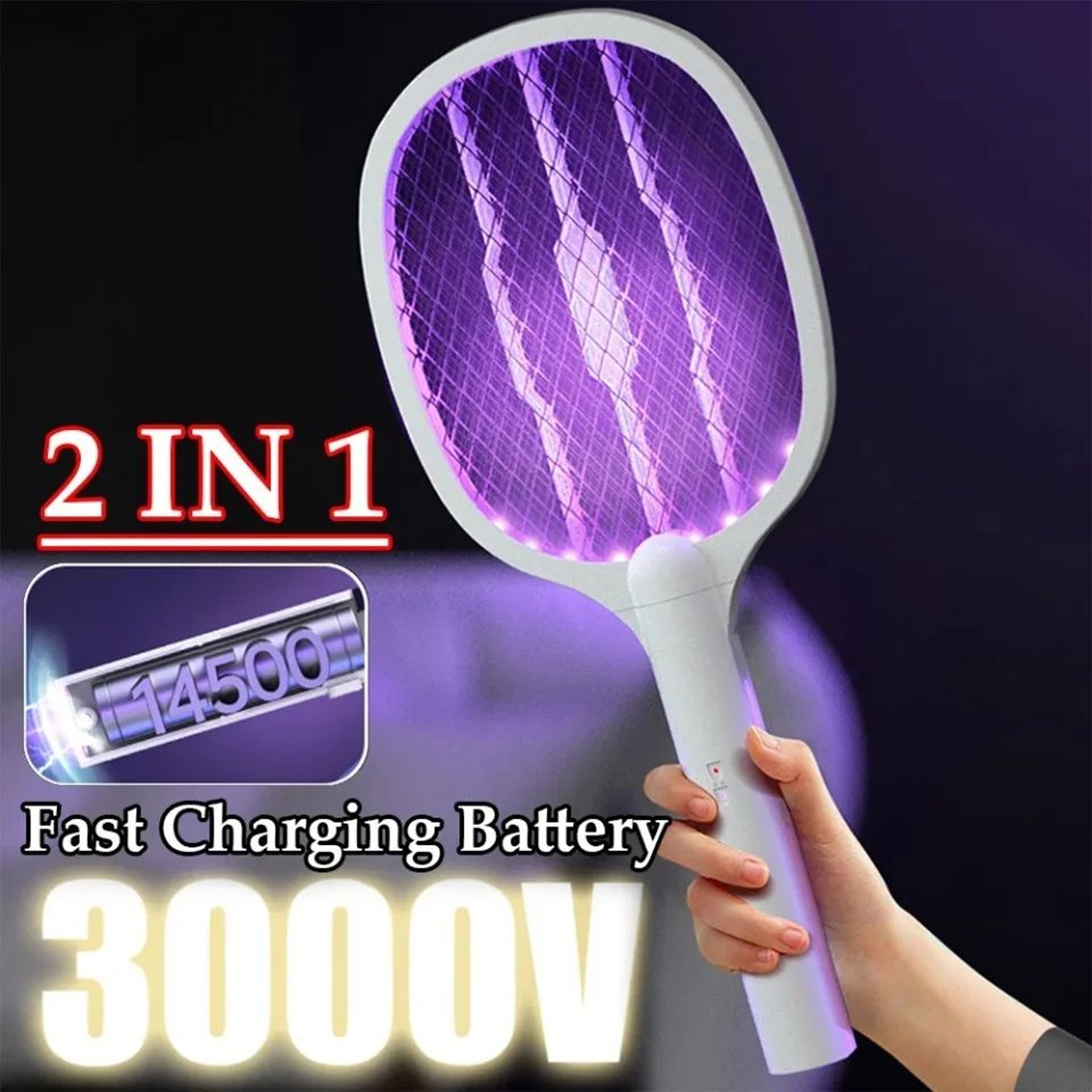 Rechargeable Electric Mosquito Zapper Racket 3