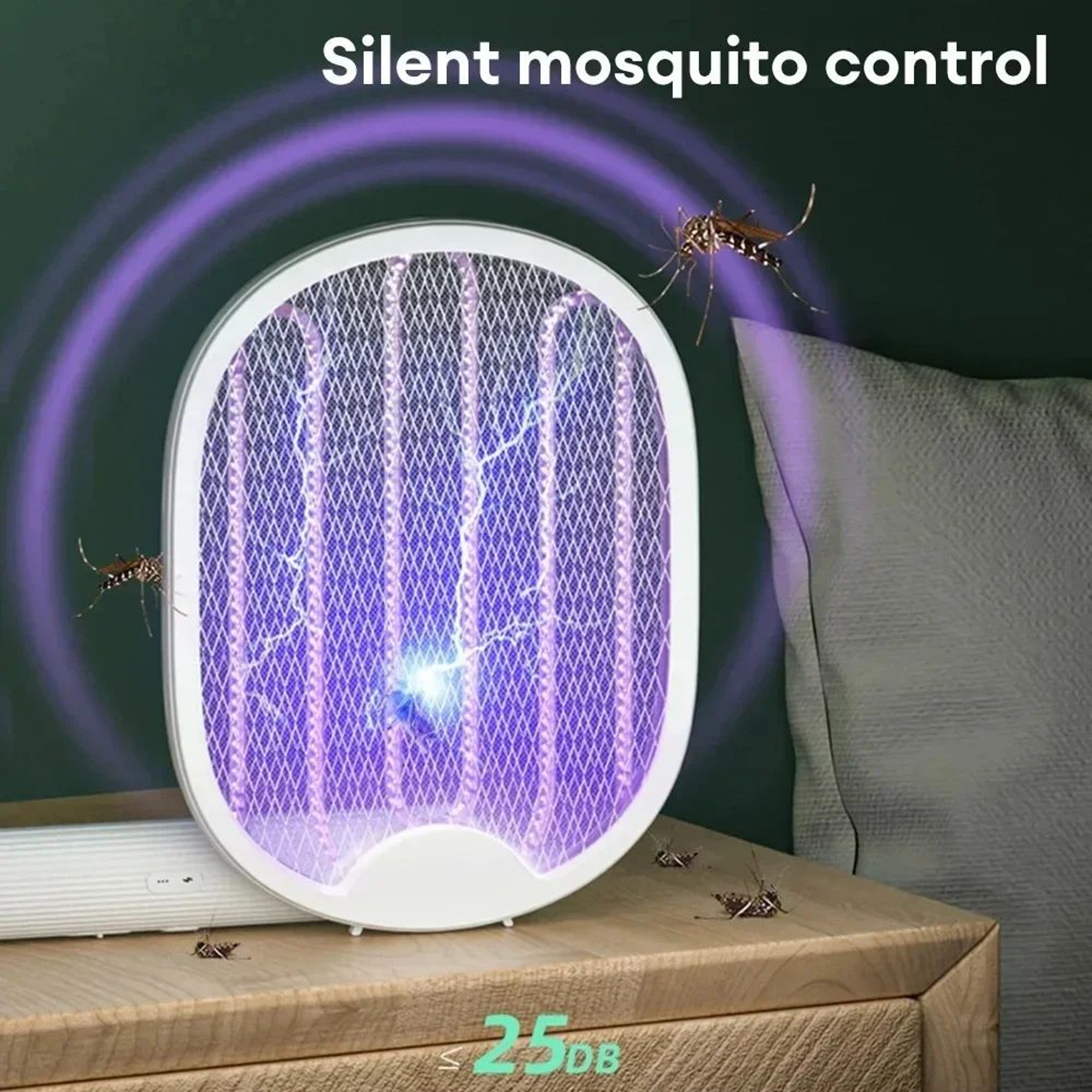 Foldable Electric Mosquito Swatter UV Bug Zapper 2