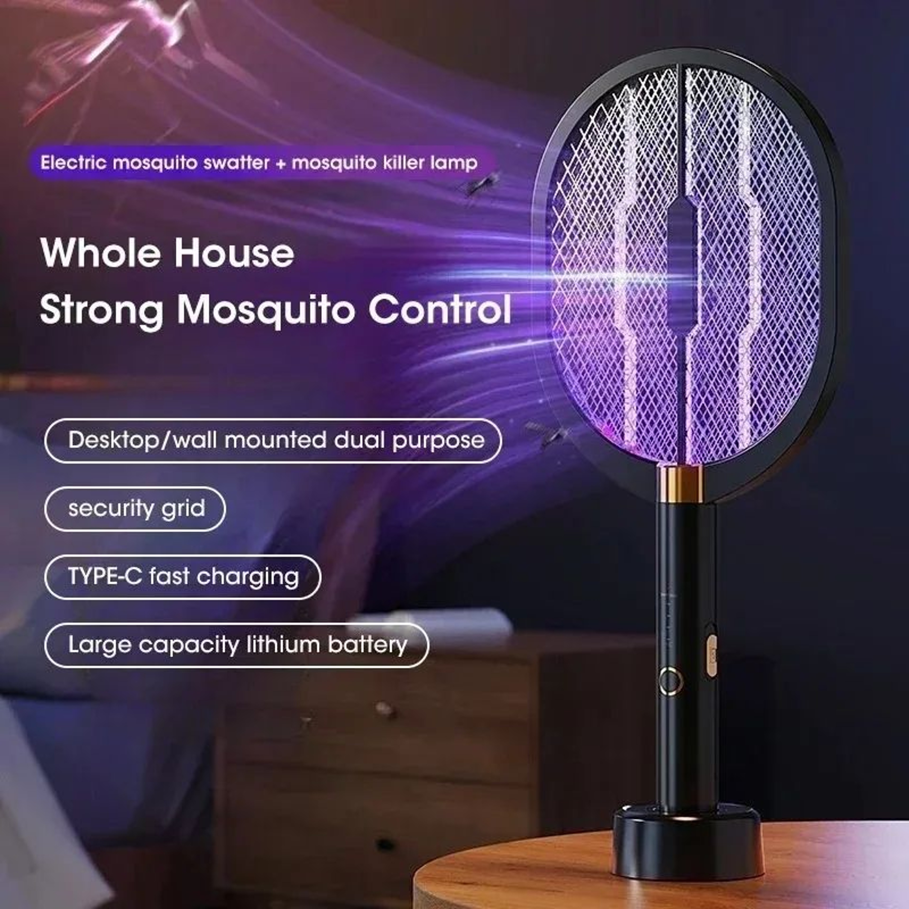 3000V UV Mosquito Killer Rechargeable Portable Bug Trap 3