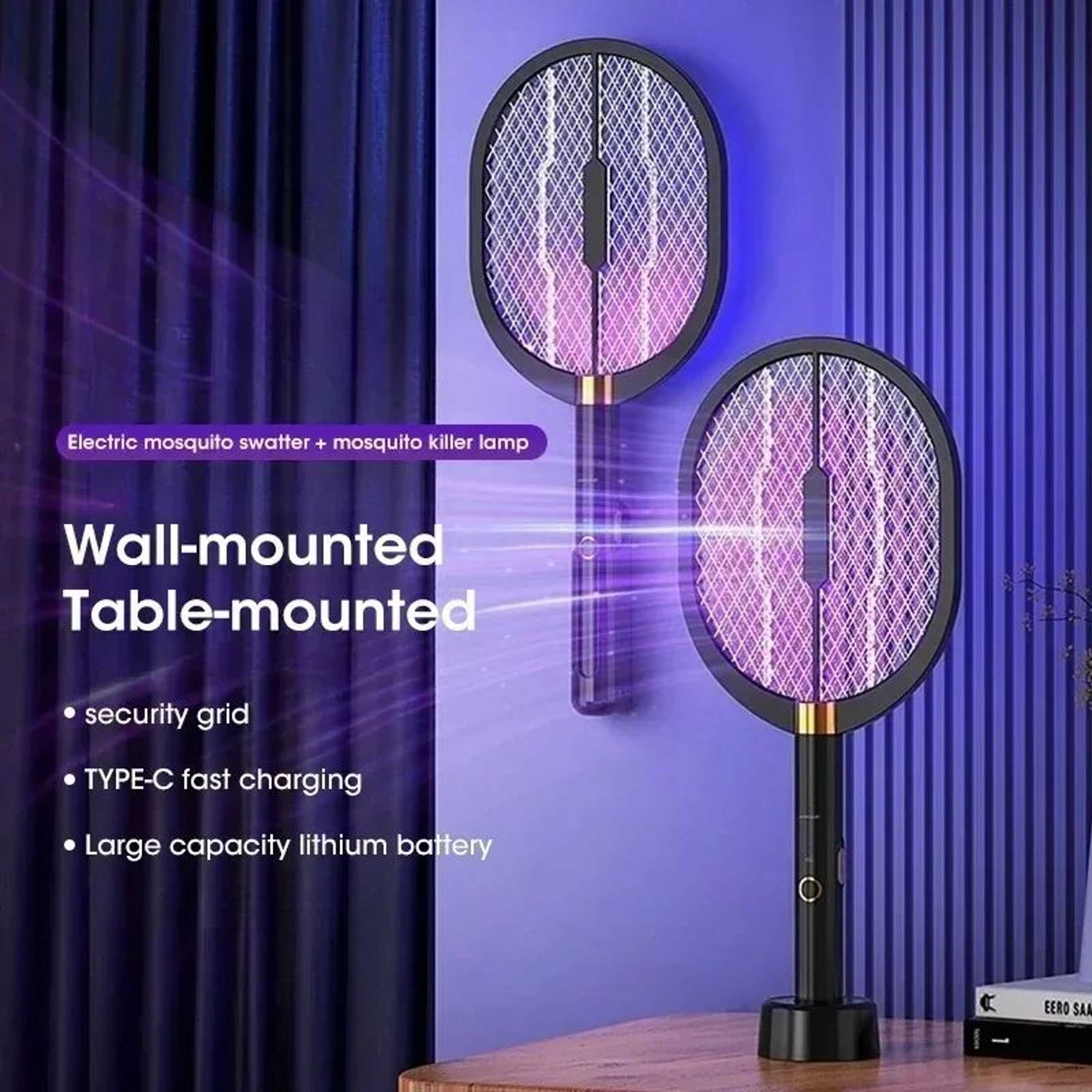 3000V UV Mosquito Killer Rechargeable Portable Bug Trap 4