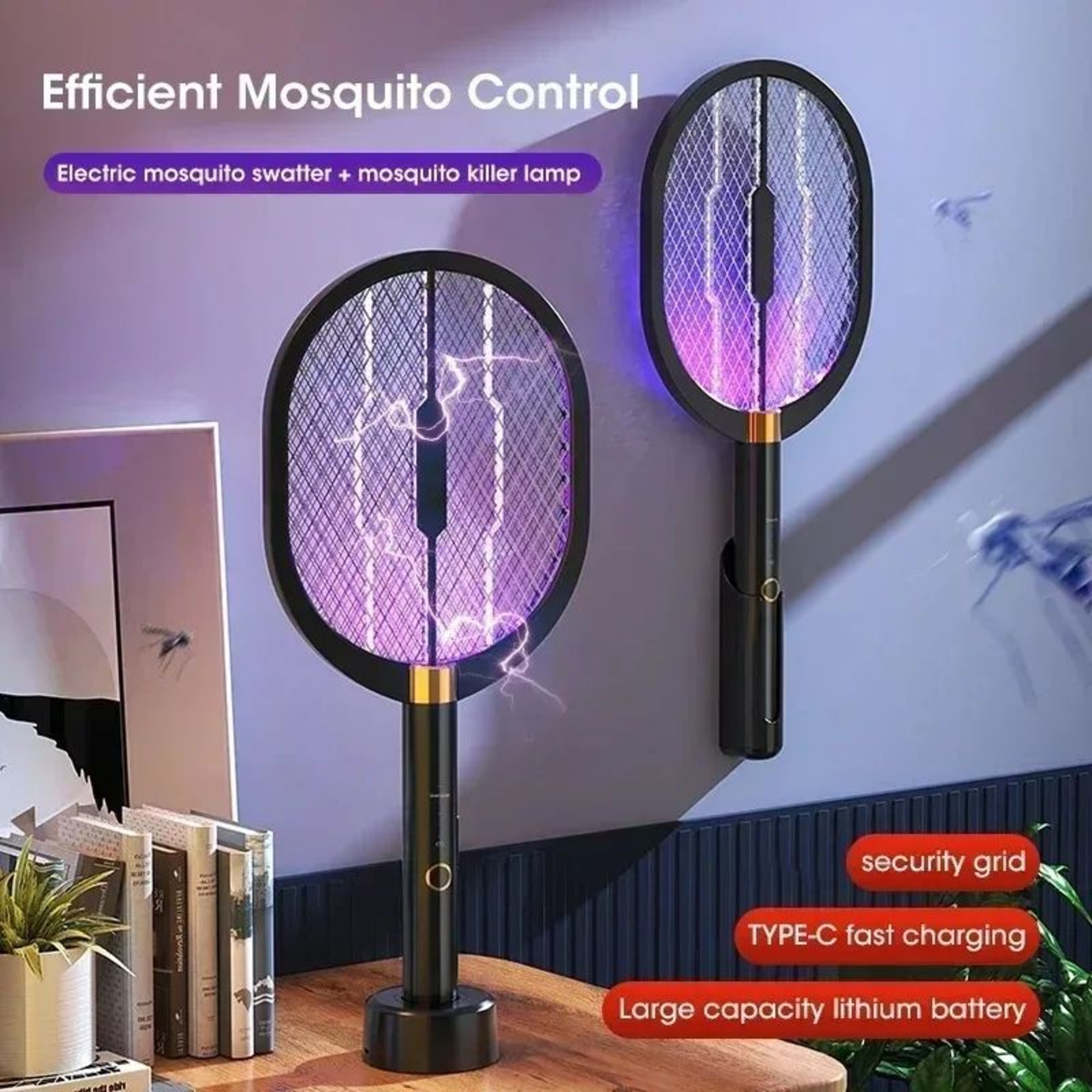 3000V UV Mosquito Killer Rechargeable Portable Bug Trap 5