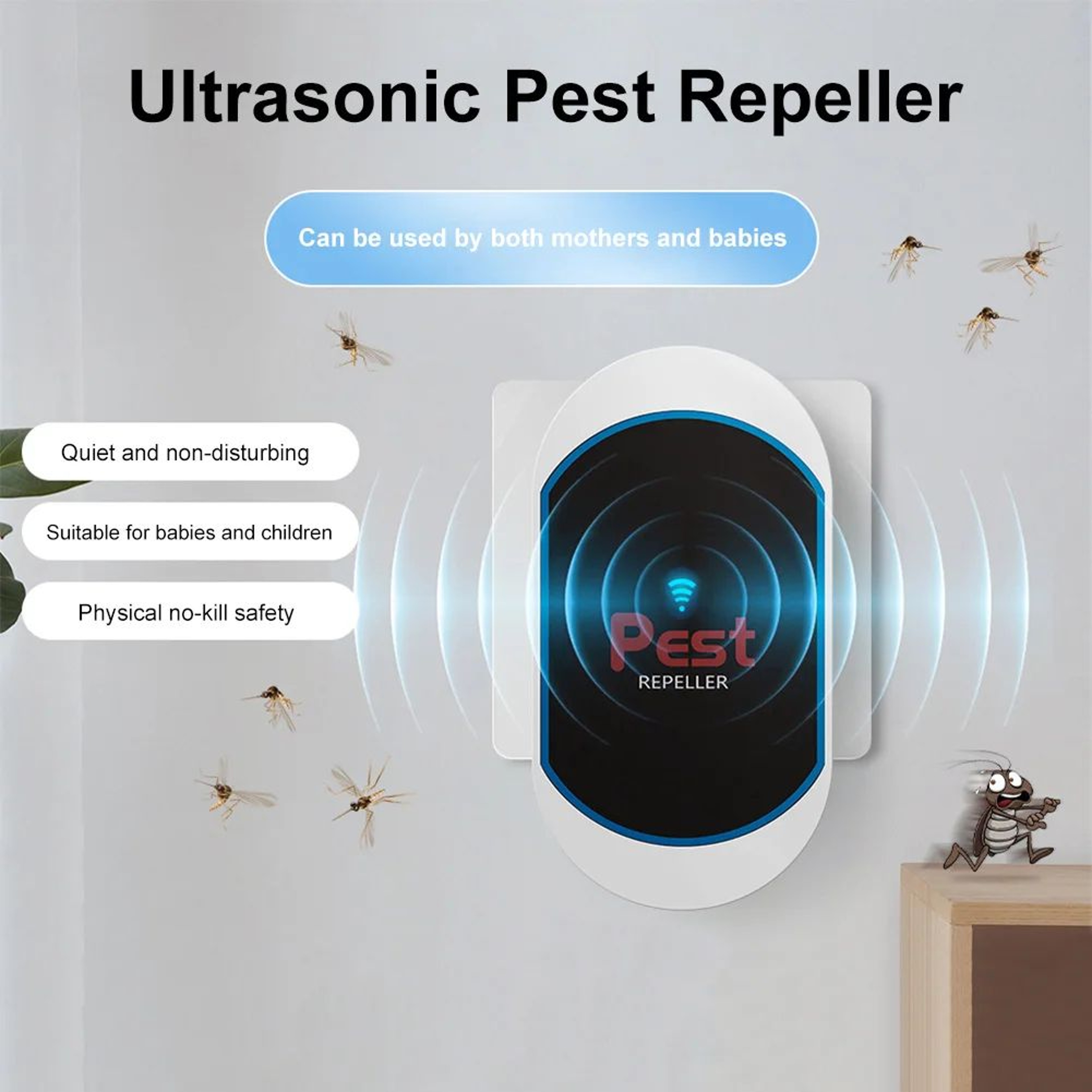 Ultrasonic Pest Repeller Plug In Indoor Pest Deterrent 3