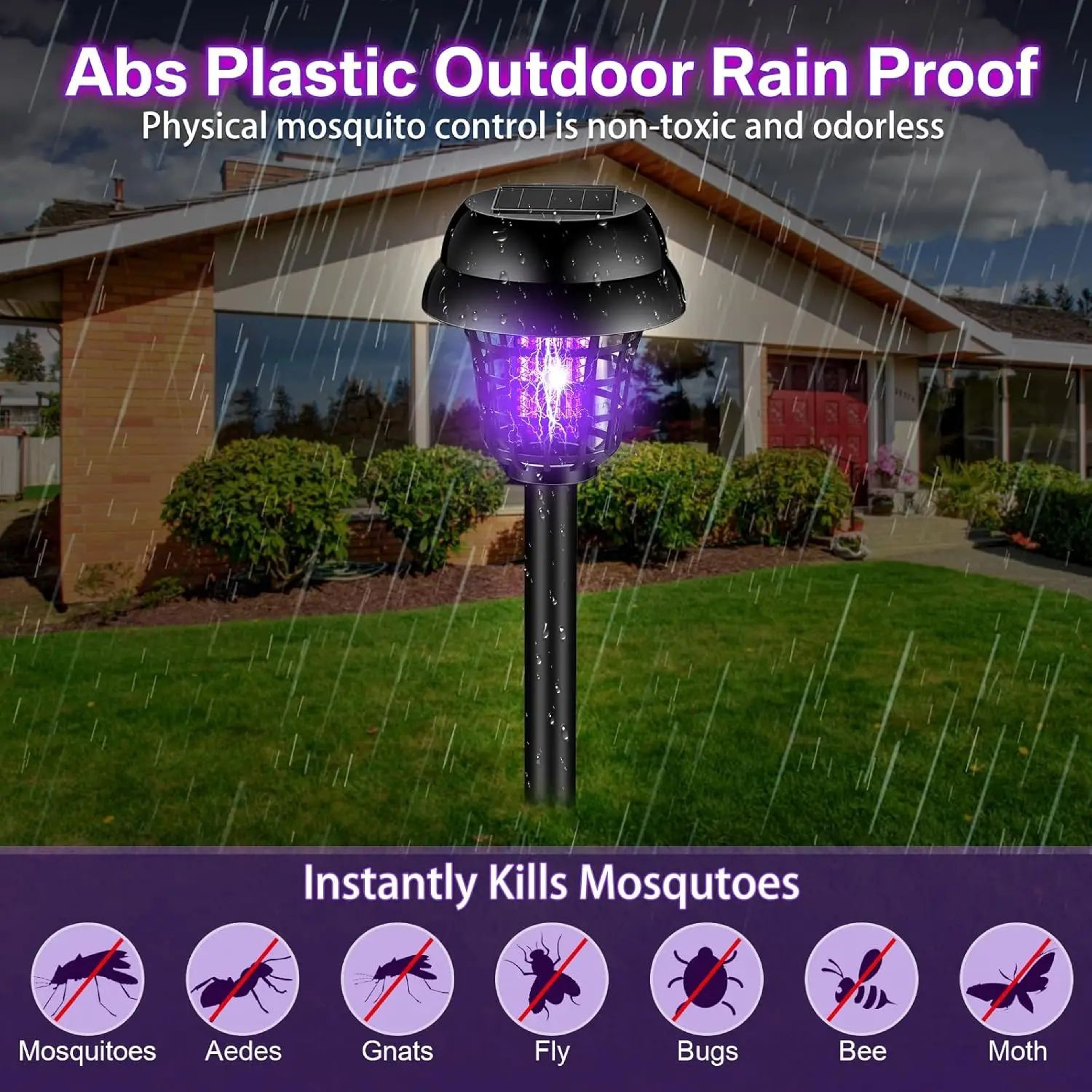 Solar Garden Mosquito Killer Waterproof Bug Lamp 5