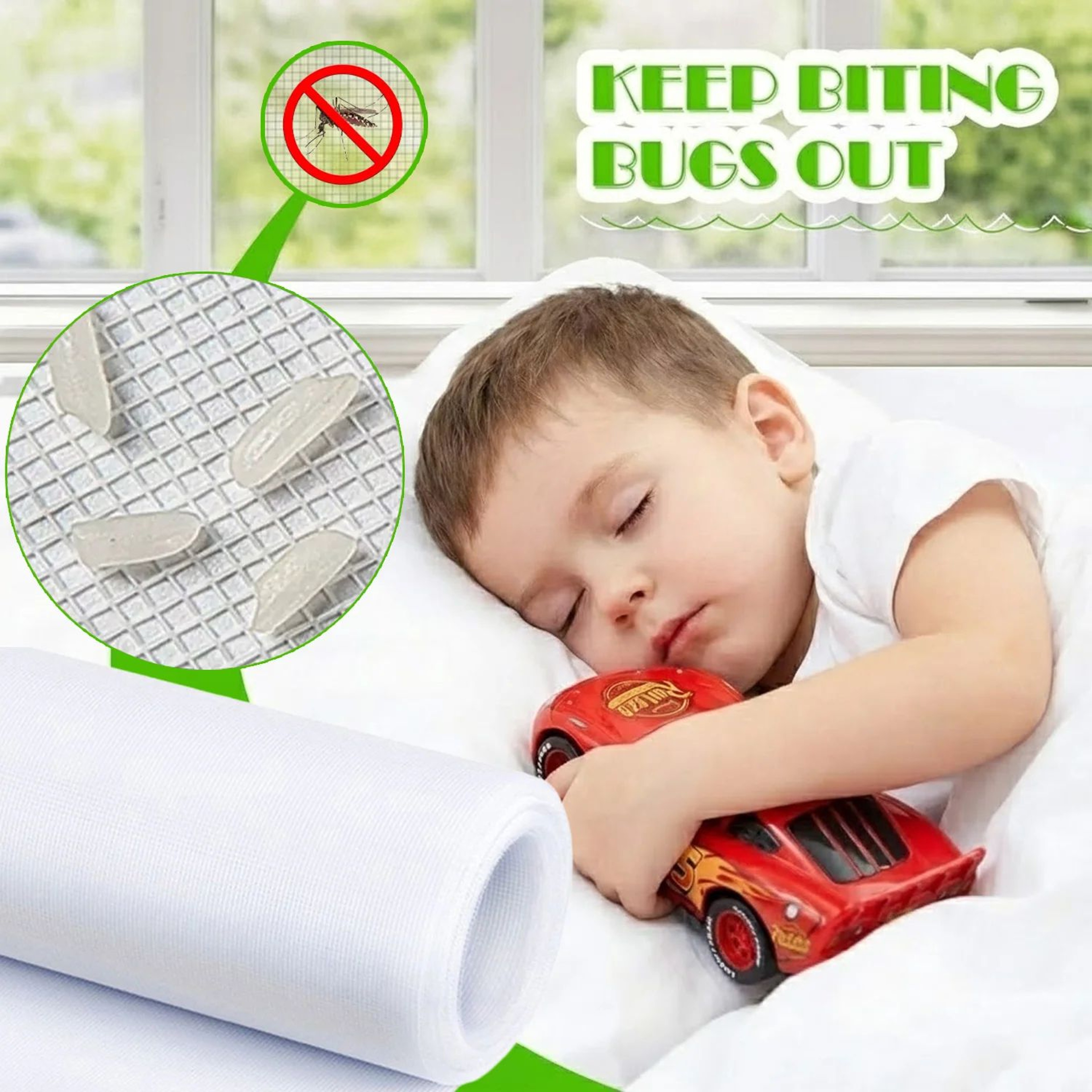 White Self Adhesive Mosquito Window Screen 2