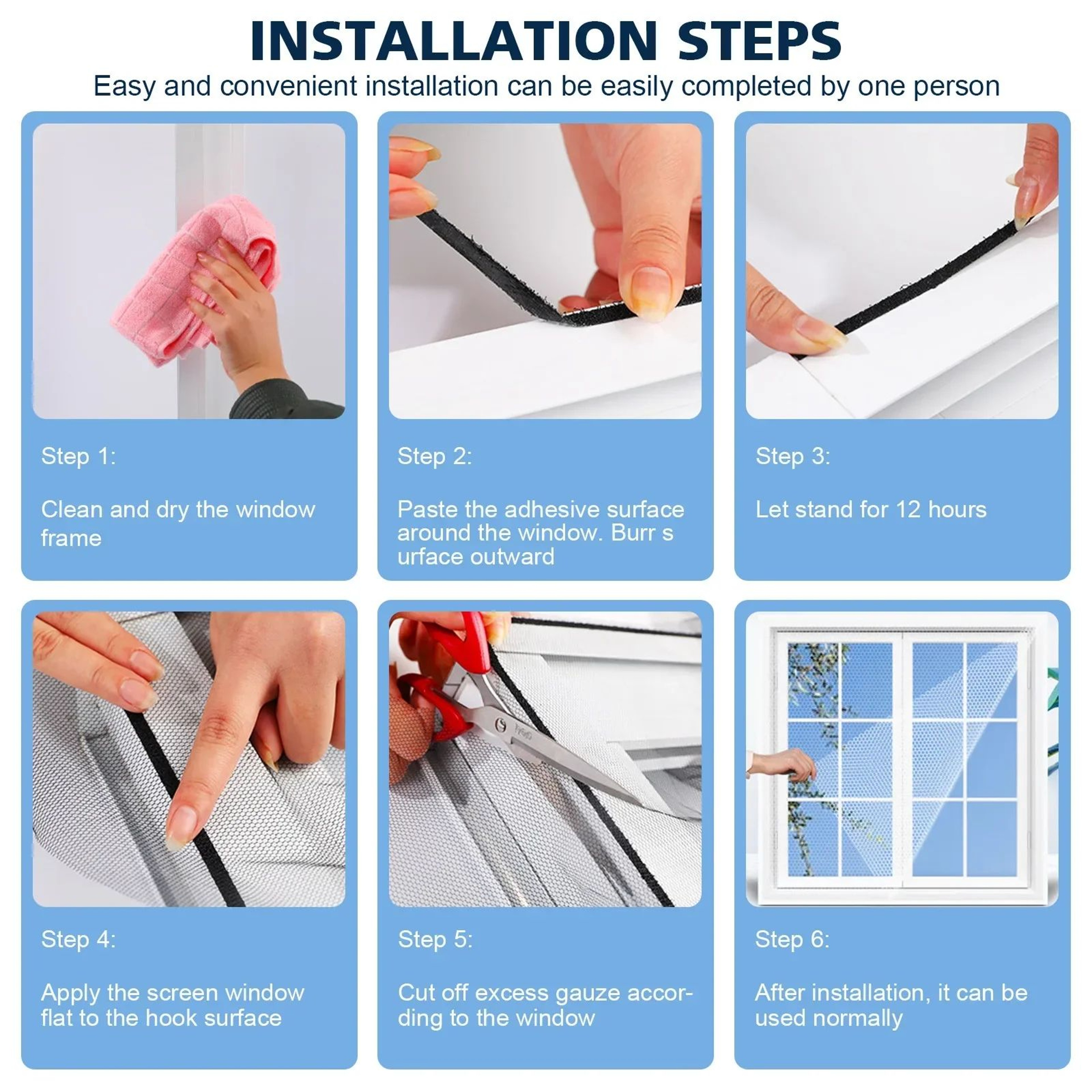 DIY Self Adhesive Mosquito Window Screen 4