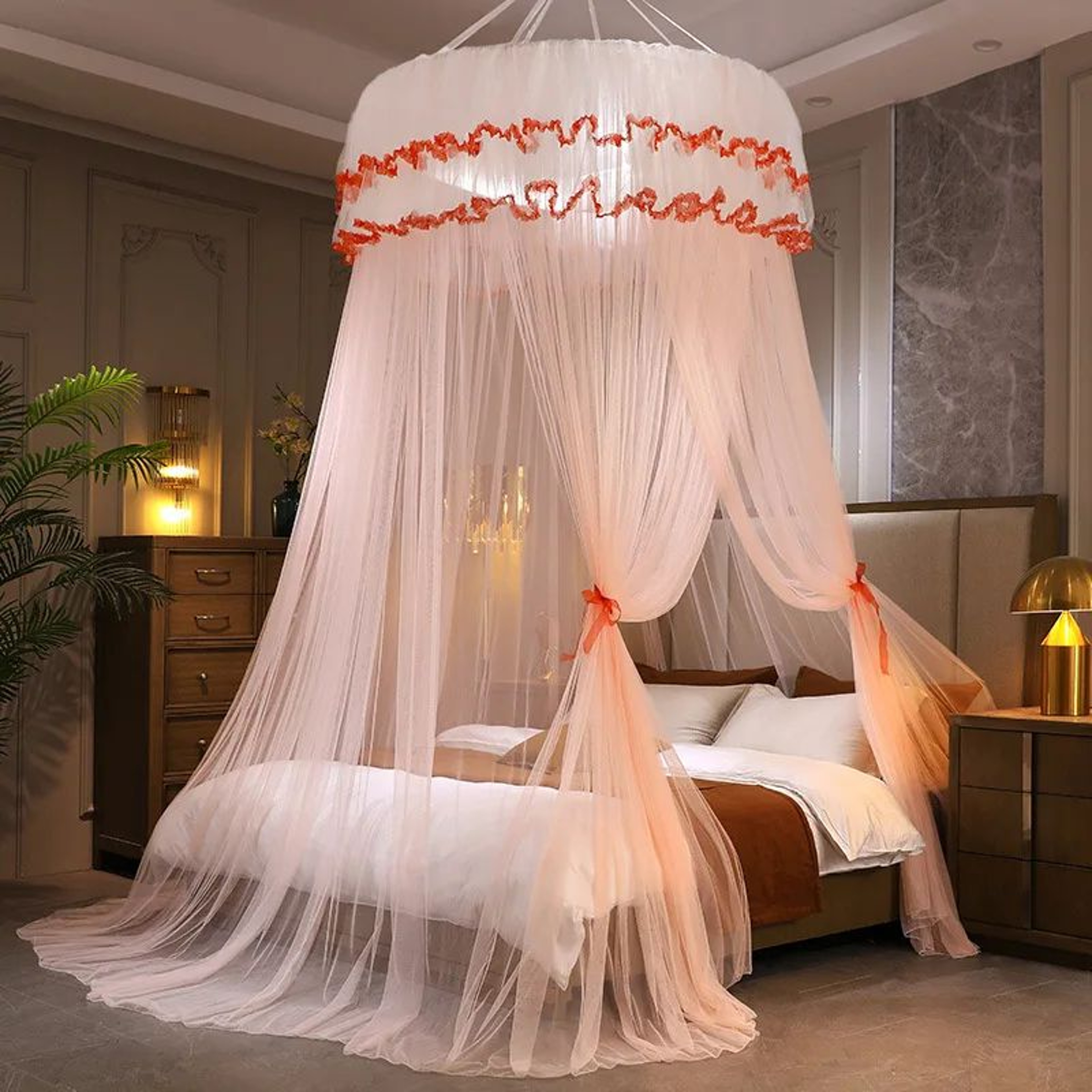 Elegant Lace Dome Mosquito Bed Canopy 15
