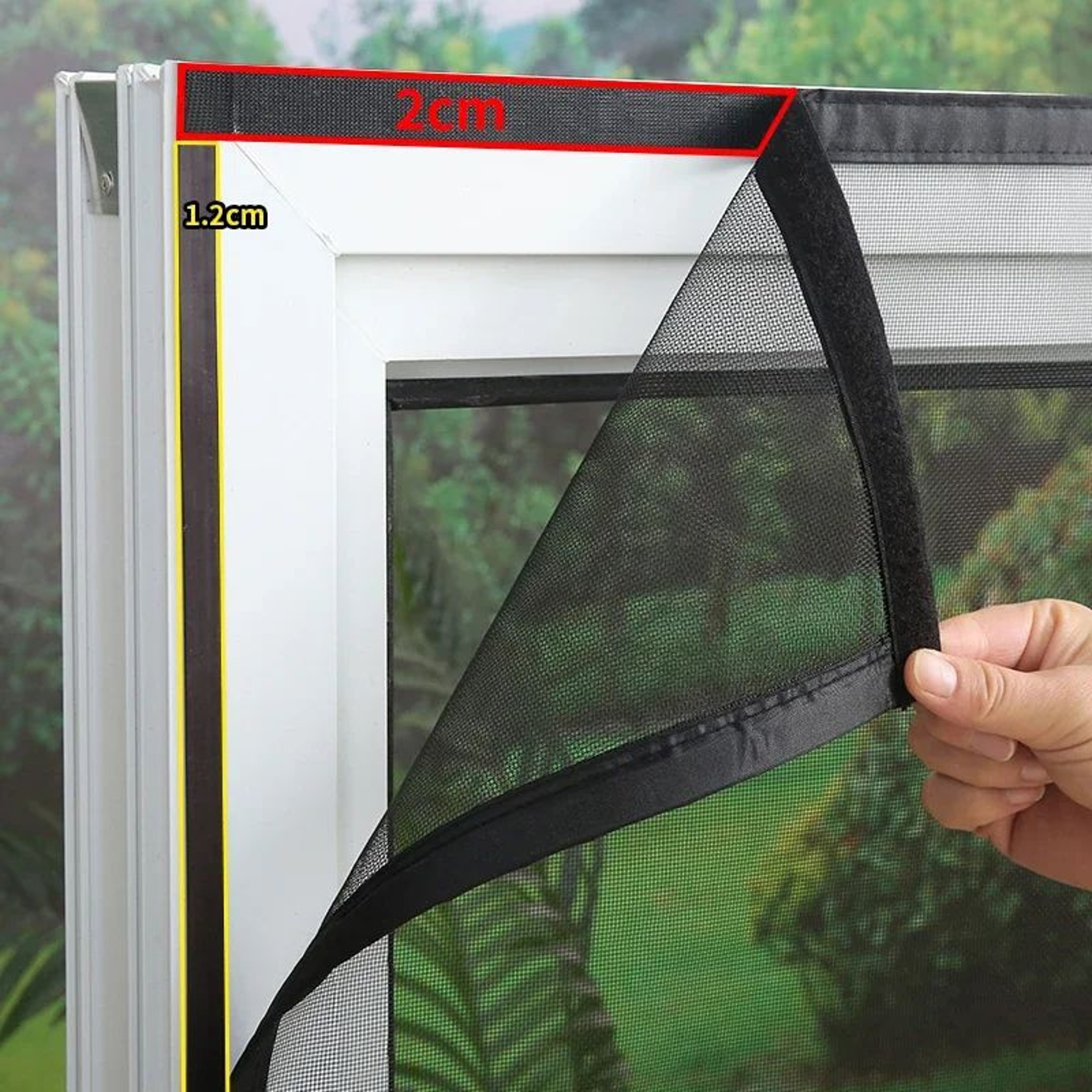 Custom Fit Black Magnetic Mosquito Window Screen 1