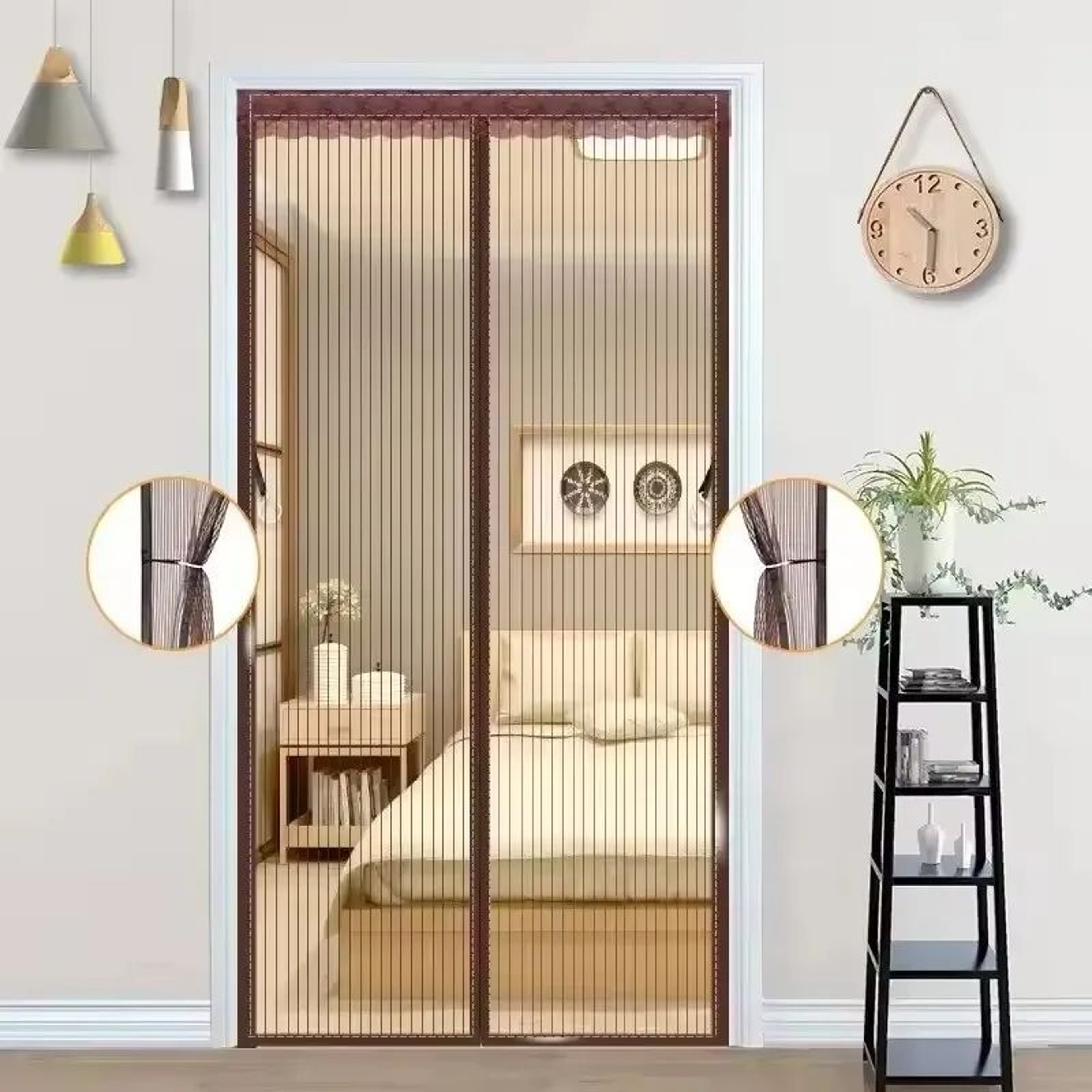 Striped Magnetic Mosquito Screen Door 2