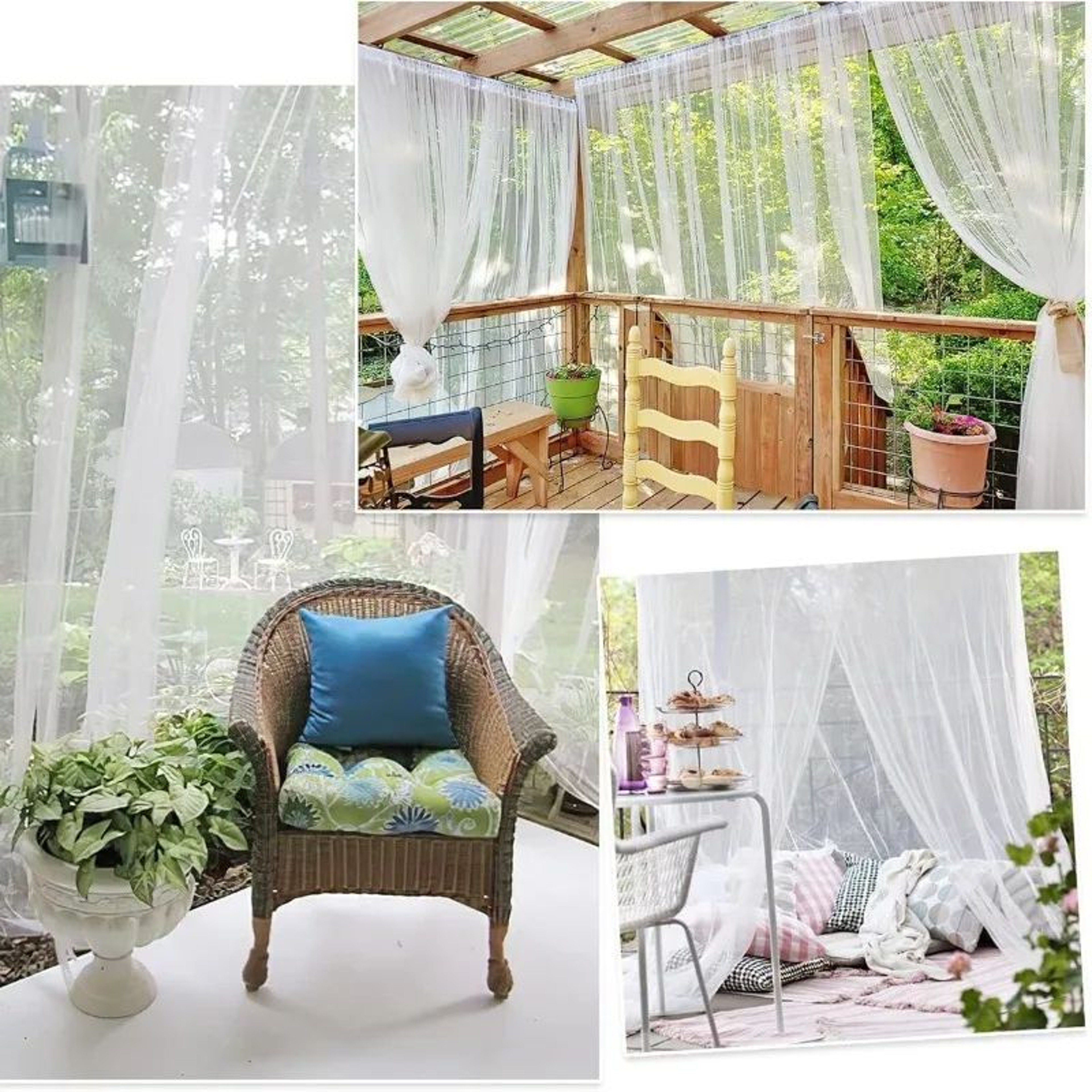 Outdoor Sheer Mosquito Net Privacy Curtain 2