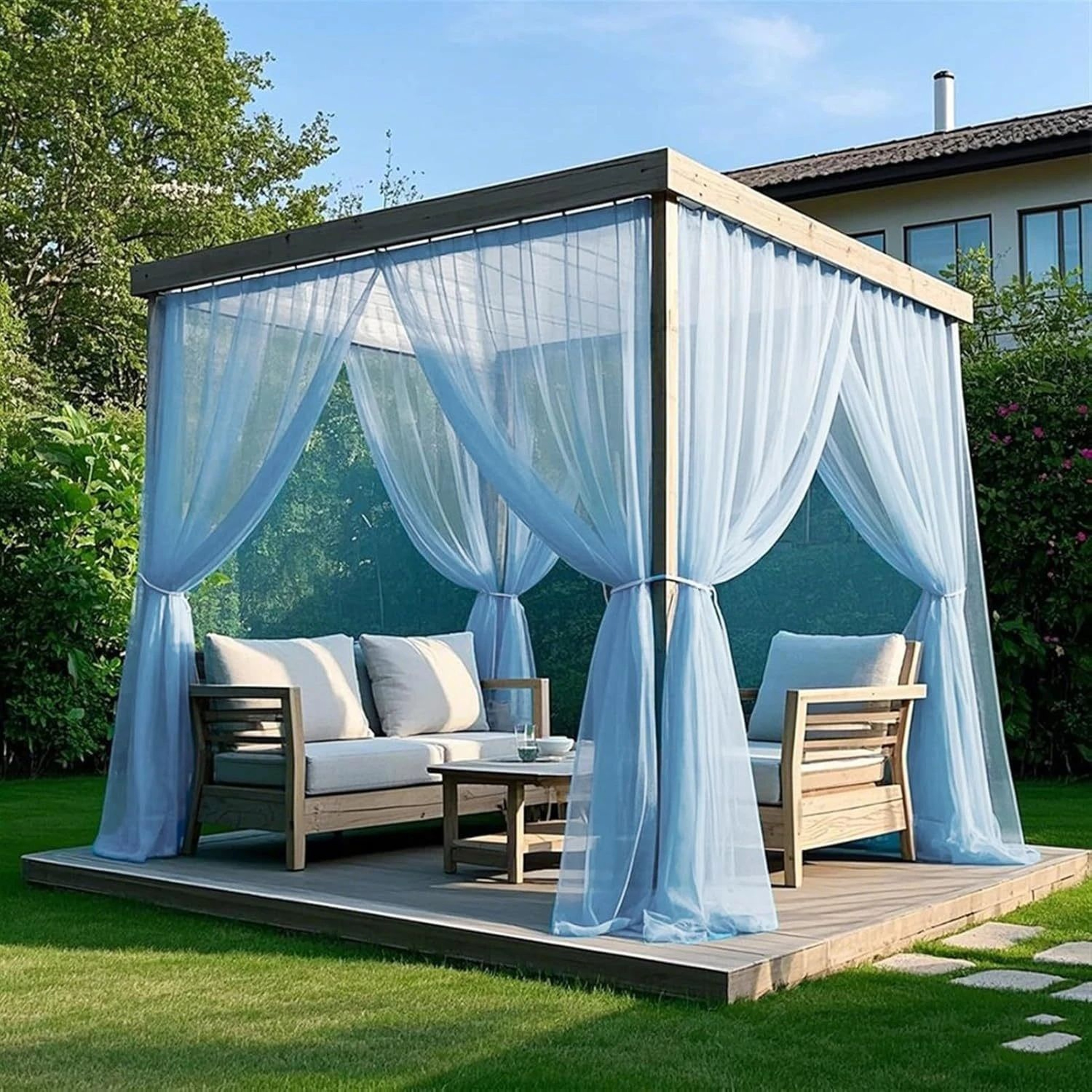 Outdoor Sheer Mosquito Net Privacy Curtain 7