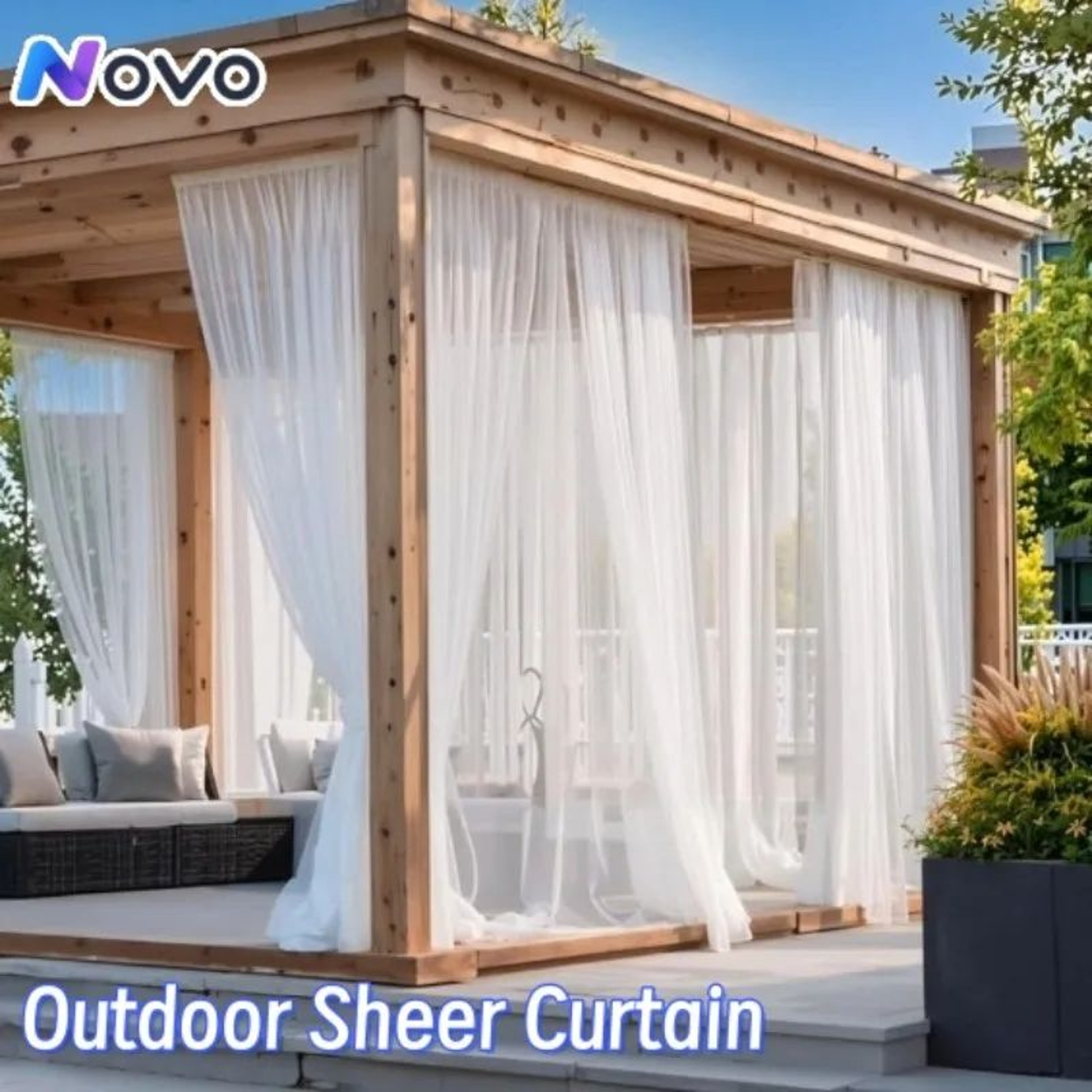 Outdoor Sheer Mosquito Net Privacy Curtain 0