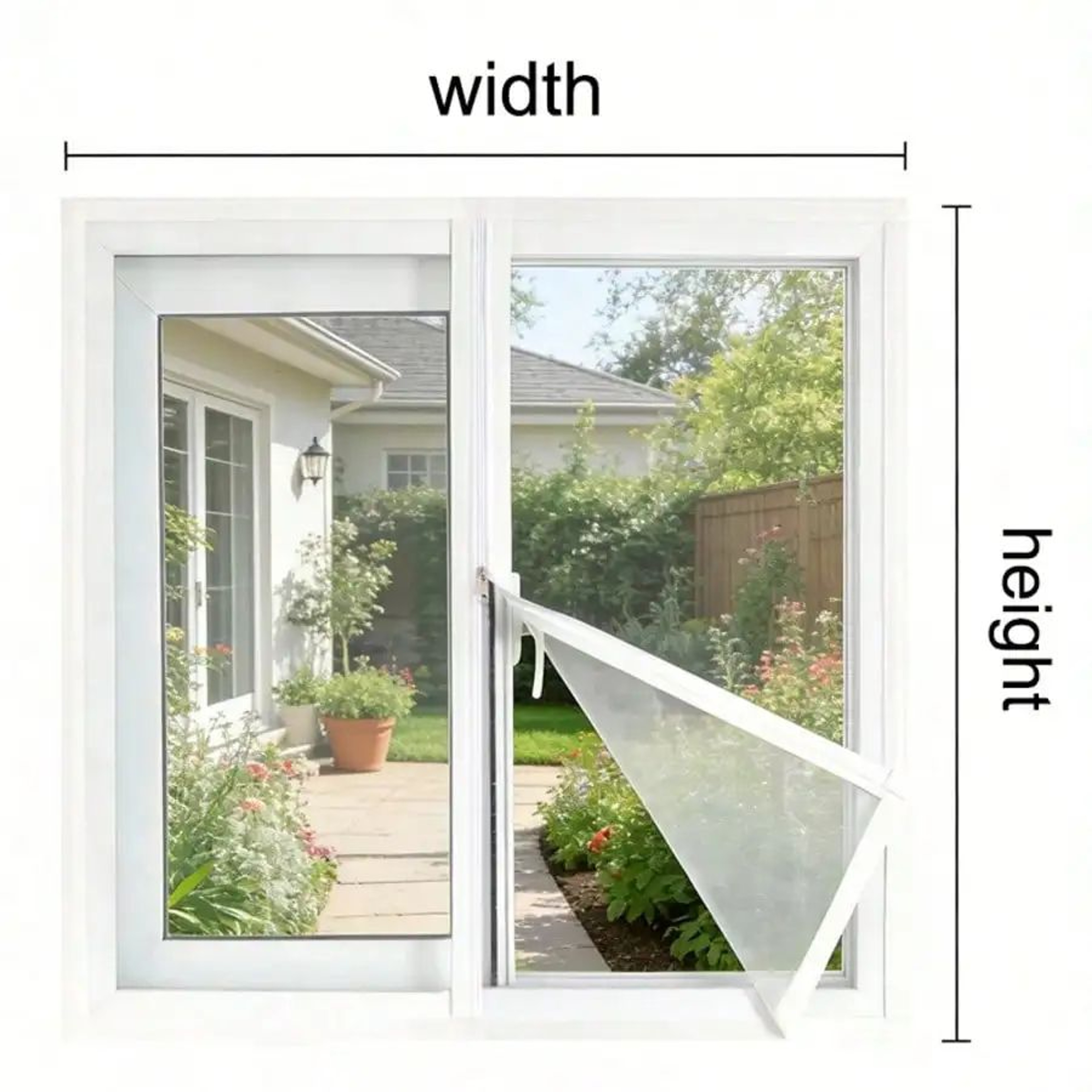 Easy Access White Zipper Mosquito Window Screen 1