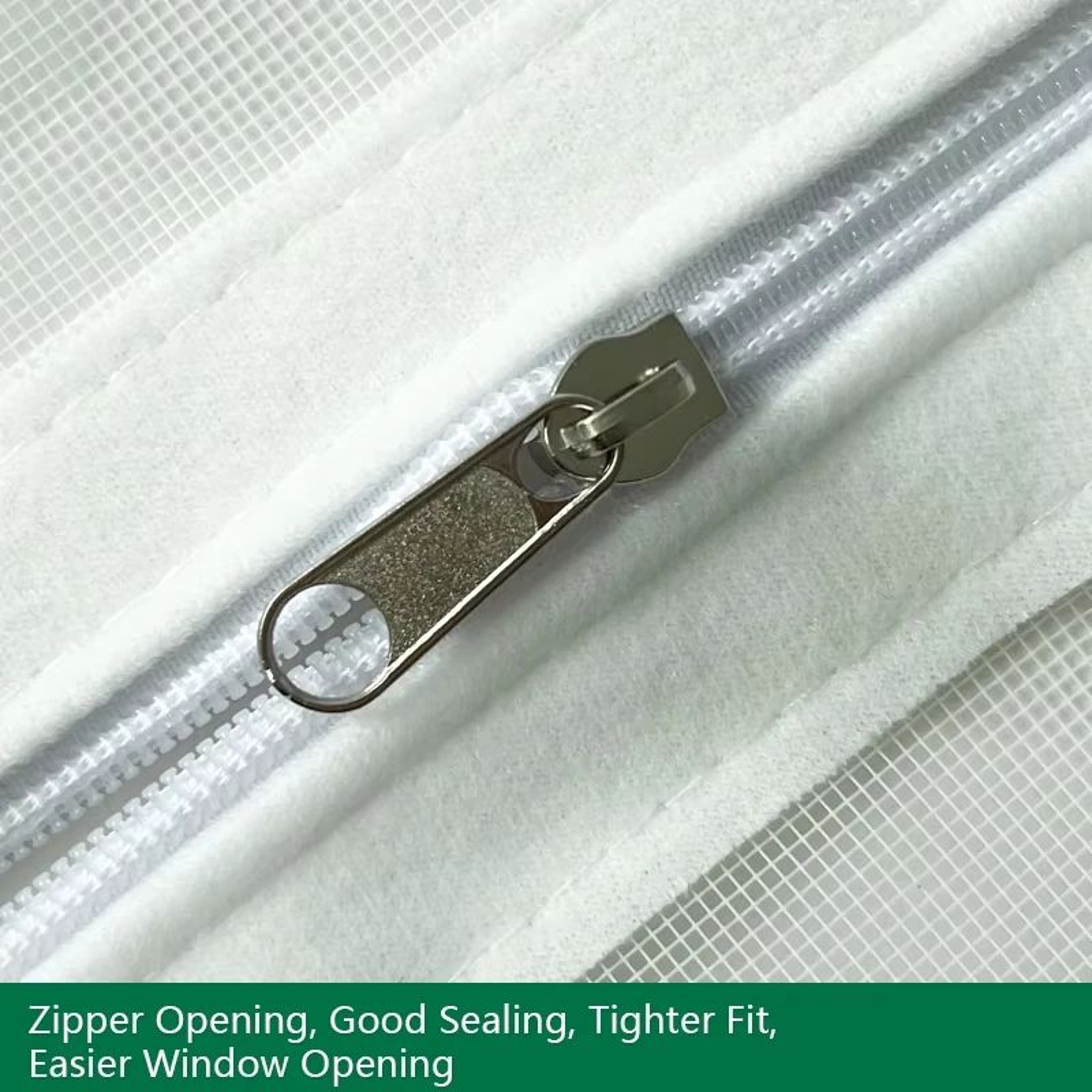 Easy Access White Zipper Mosquito Window Screen 5