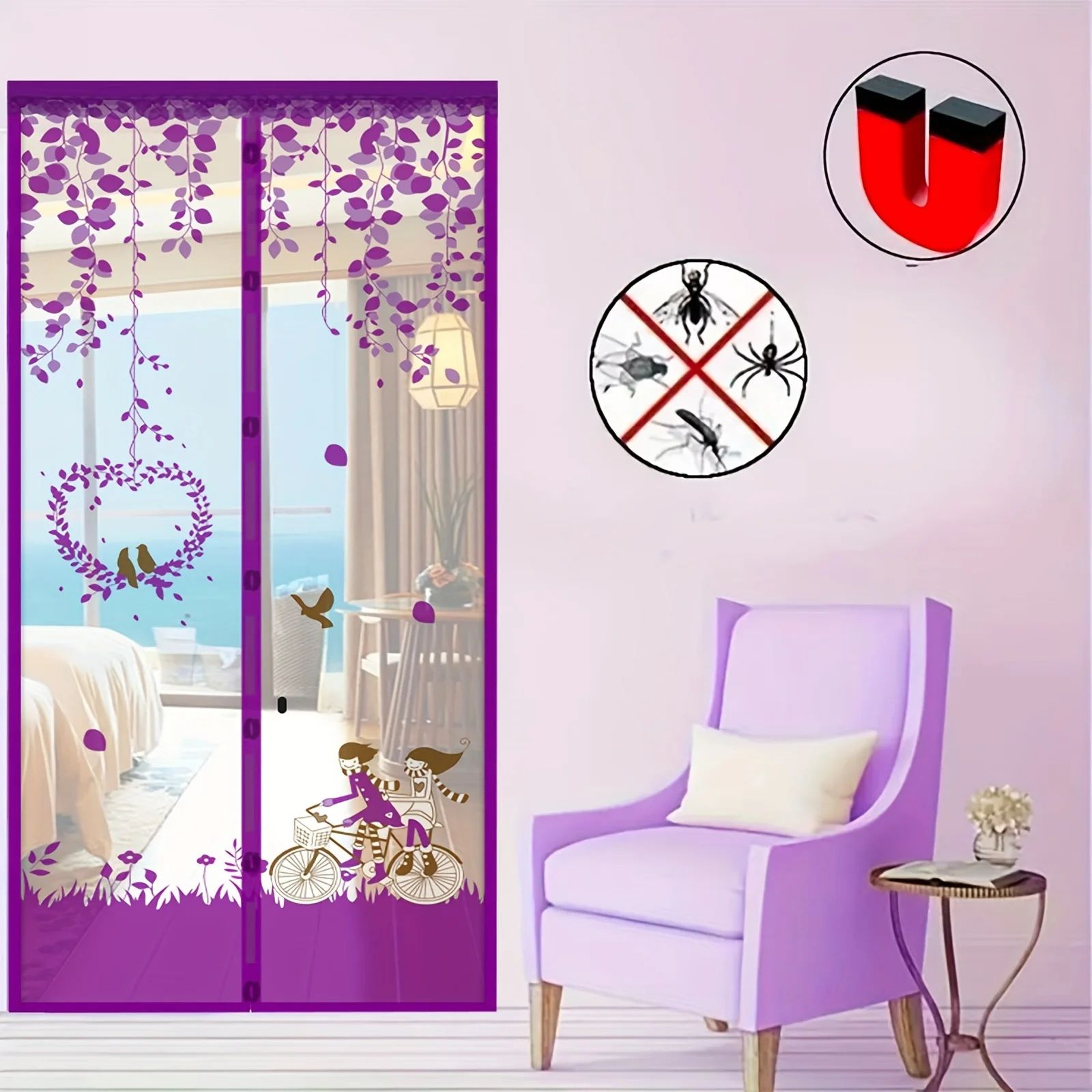 Magnetic Mesh Door Curtain With Automatic Closure 3