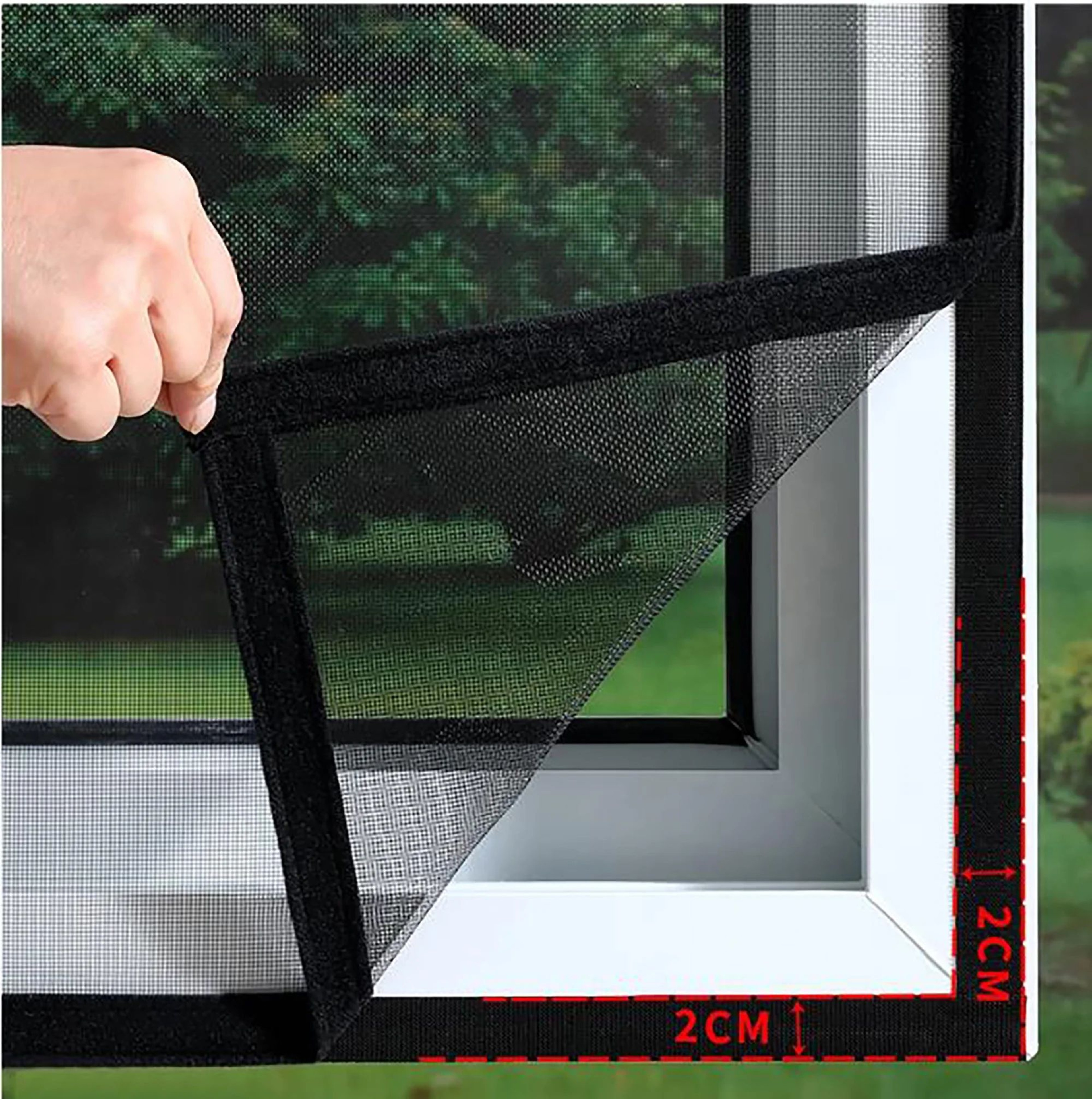 Black No Drill Mosquito Window Screen 3