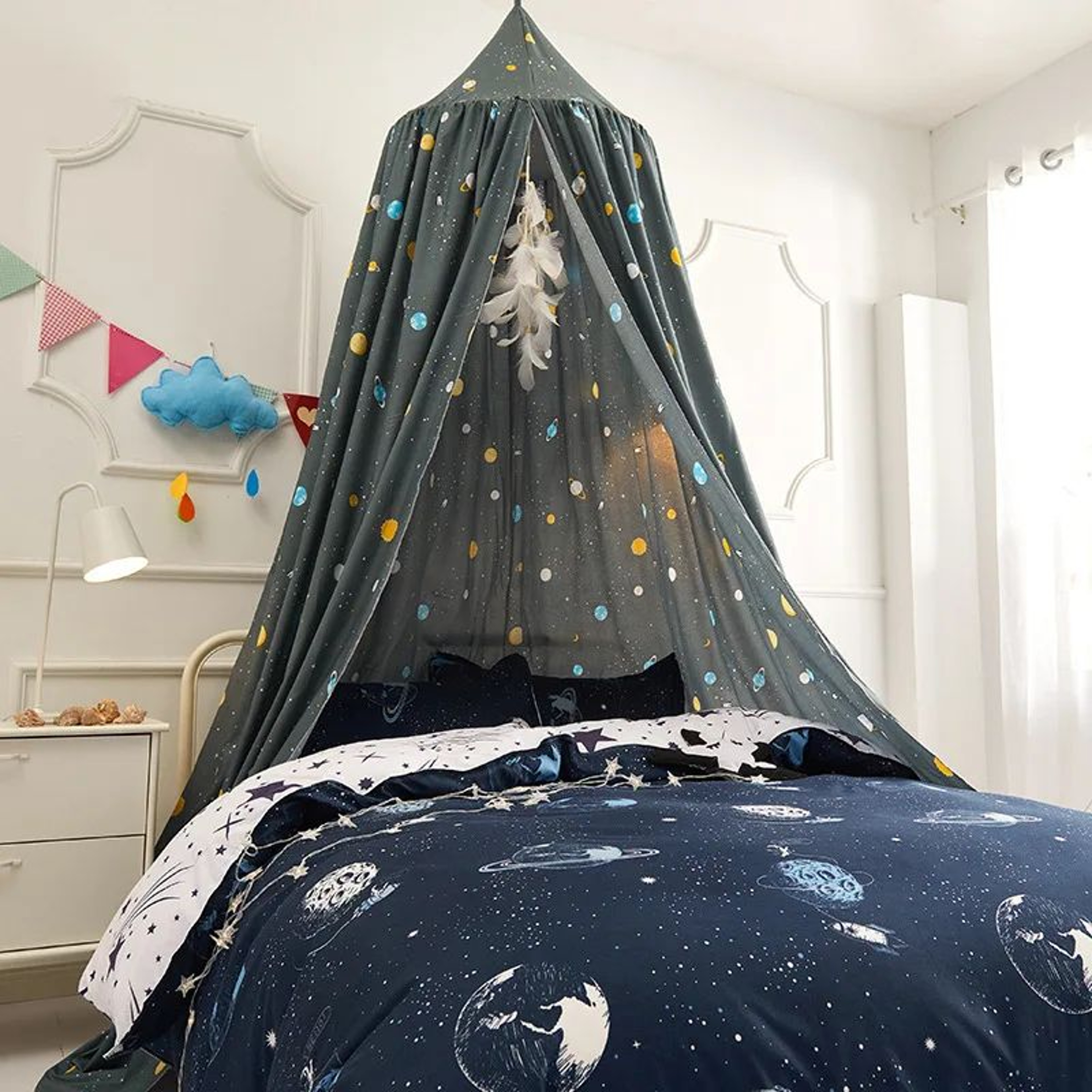 Kids Round Dome Bed Canopy Play Tent 7