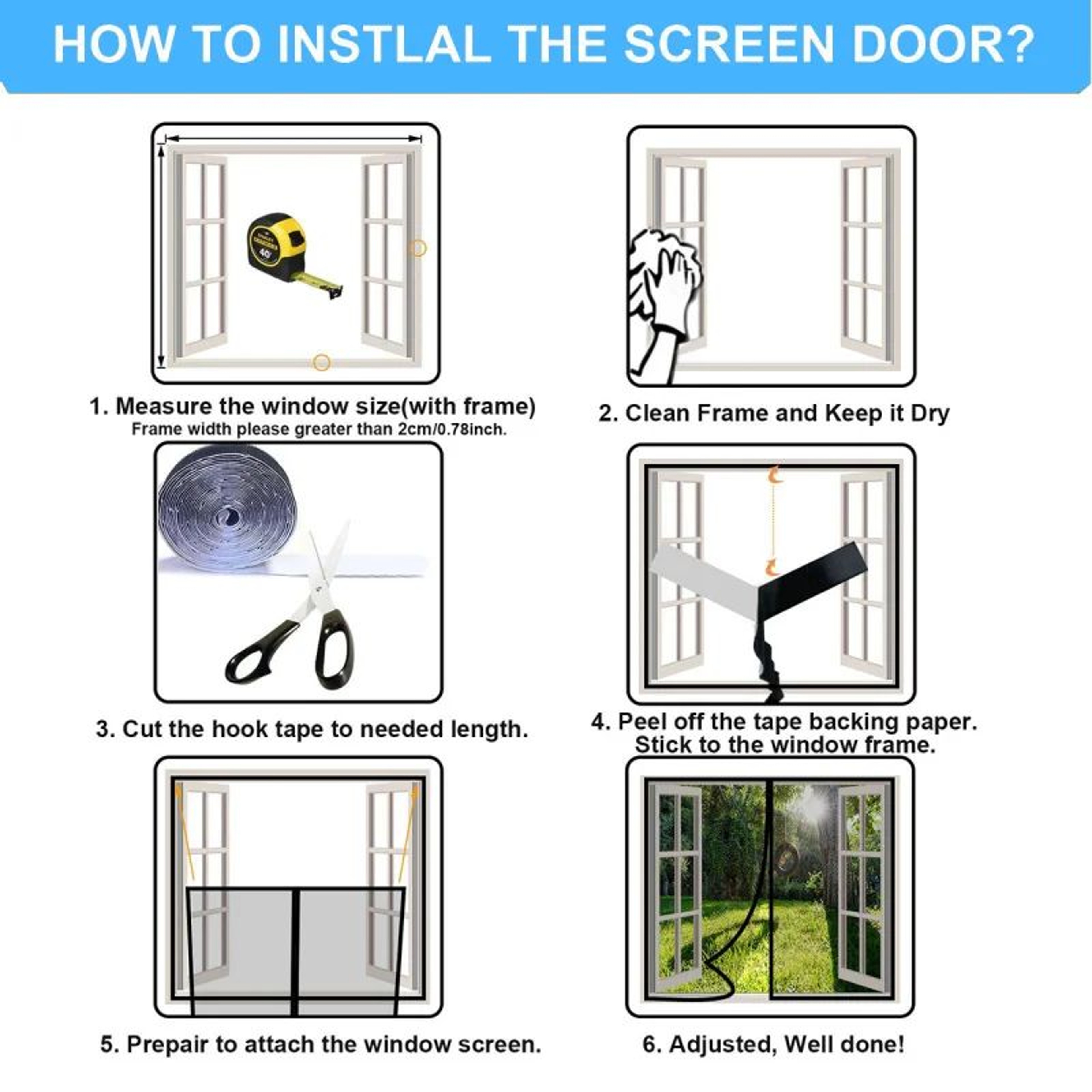 Magnetic Mosquito Screen Door Self Closing Insect Mesh 5