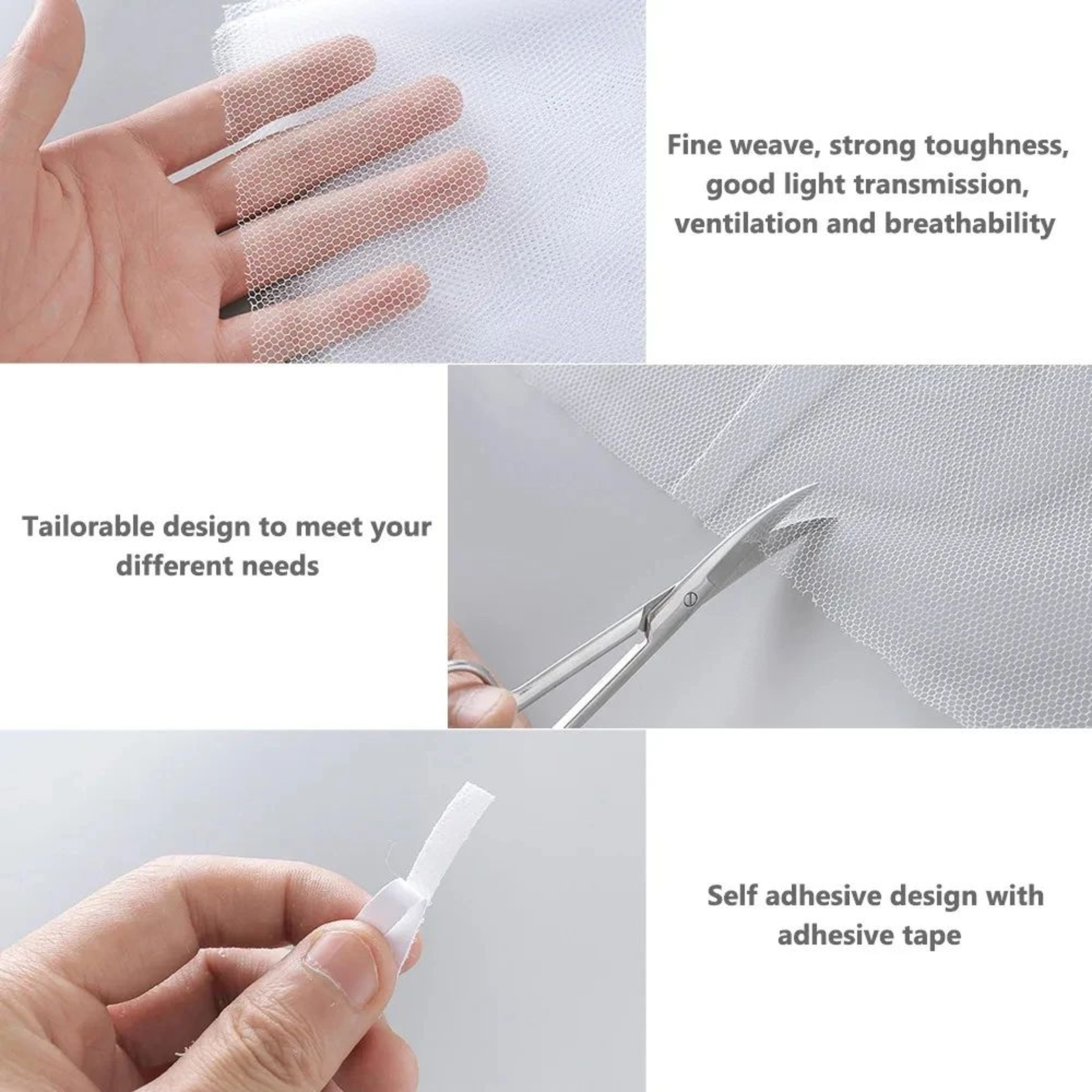 Self Adhesive Mosquito Window Screen Cut To Fit Insect Mesh 5