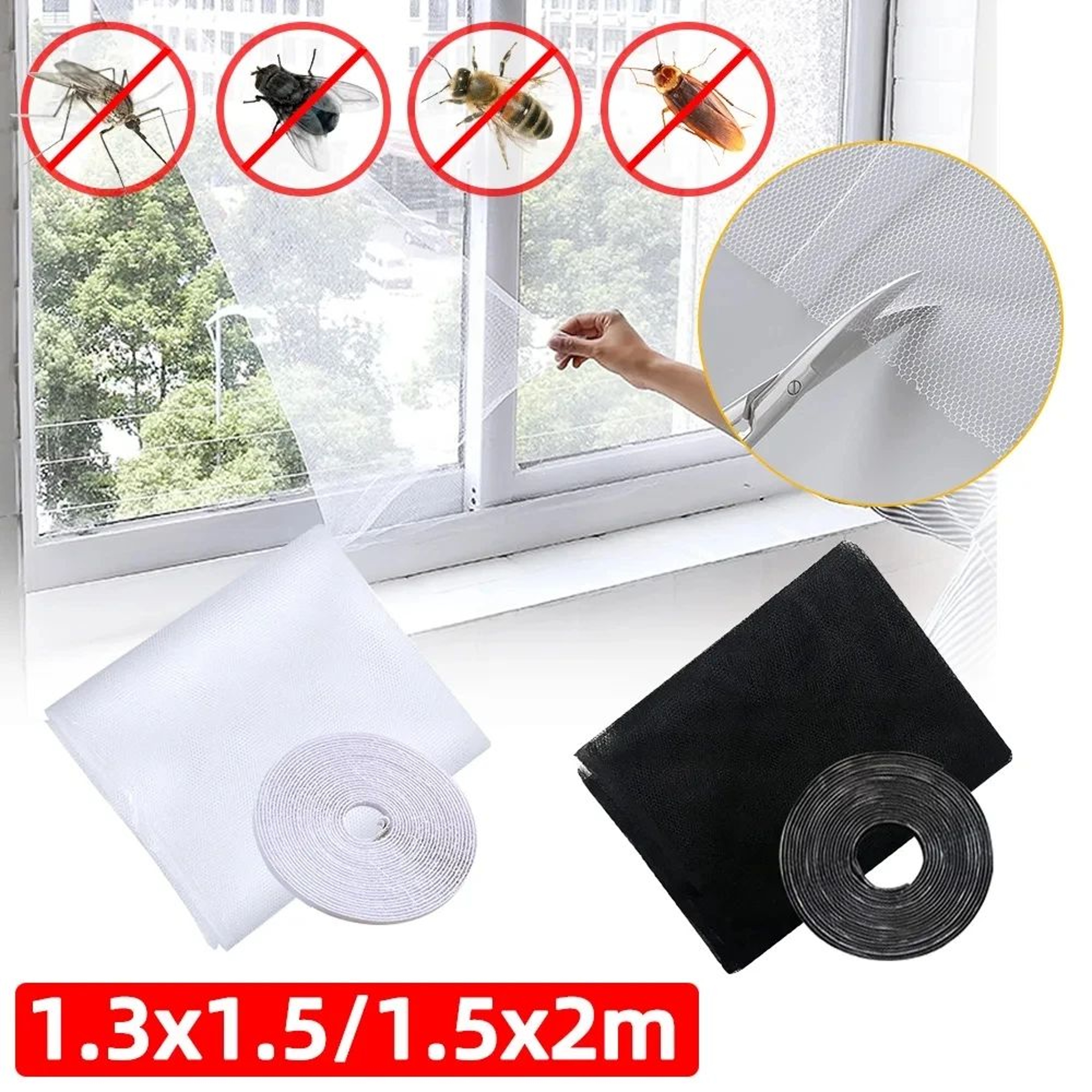 Self Adhesive Mosquito Window Screen Cut To Fit Insect Mesh 1