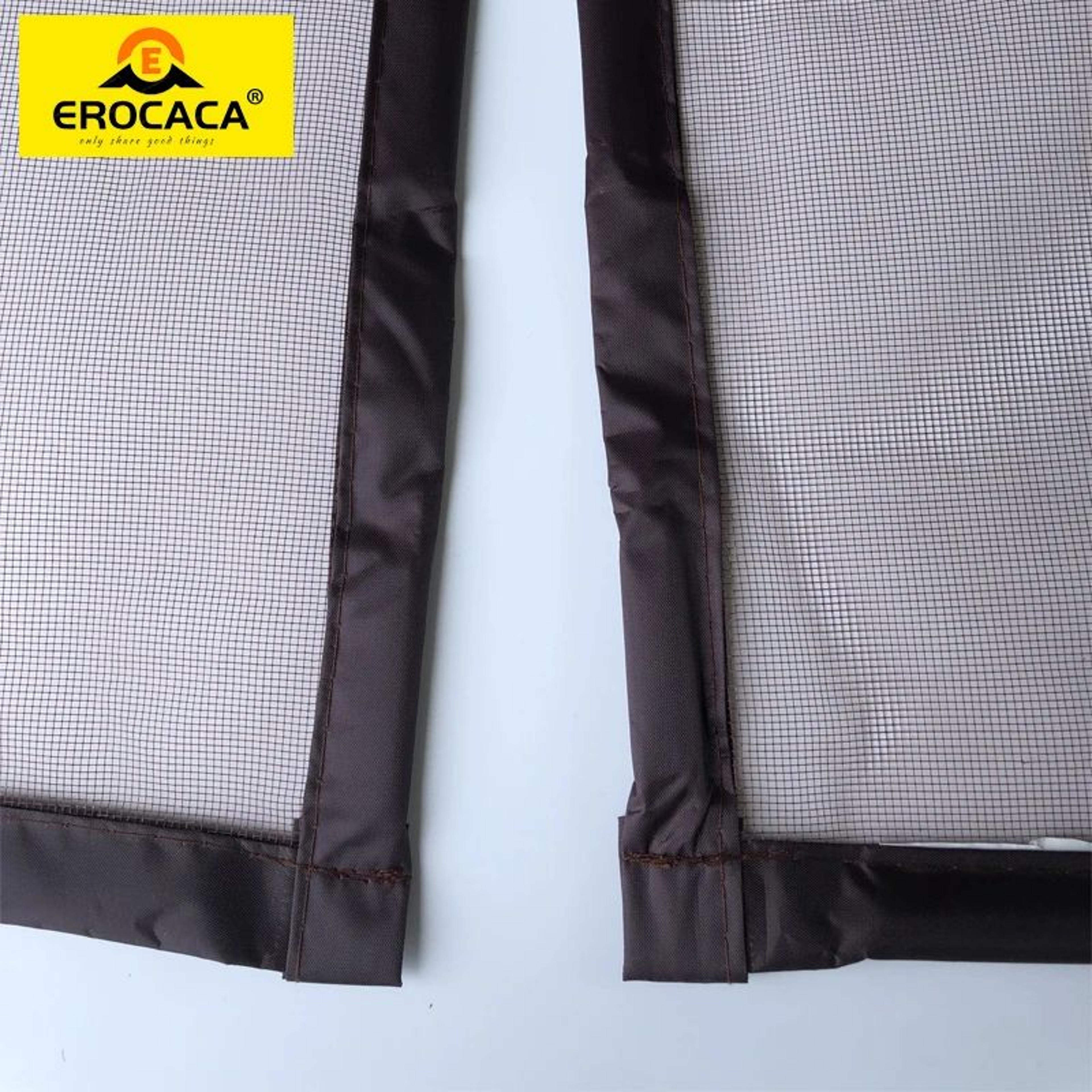 Brown Magnetic Mosquito Screen Door Automatic Closing Mesh 3