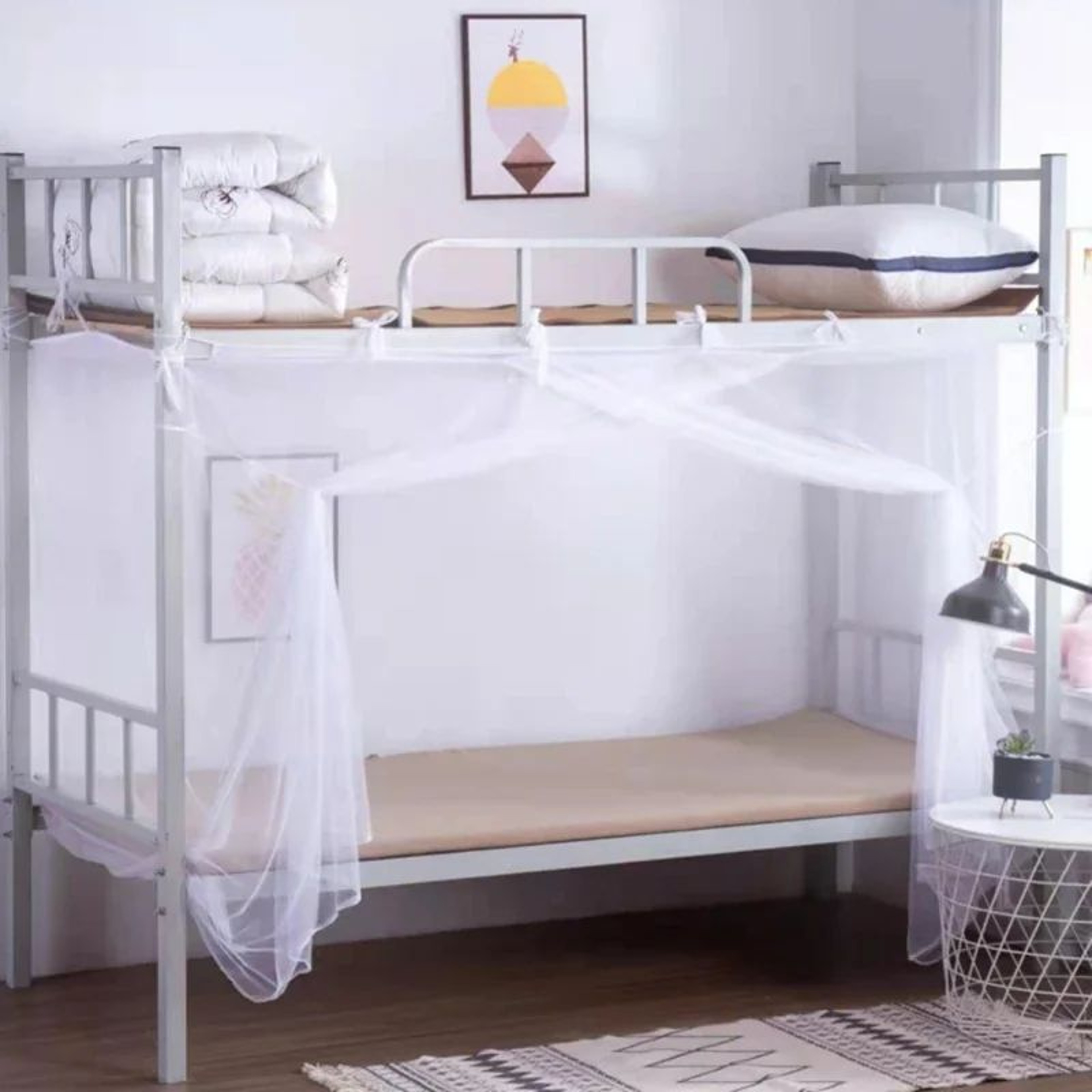 Fine Mesh Single Bed Mosquito Net Square Canopy 1