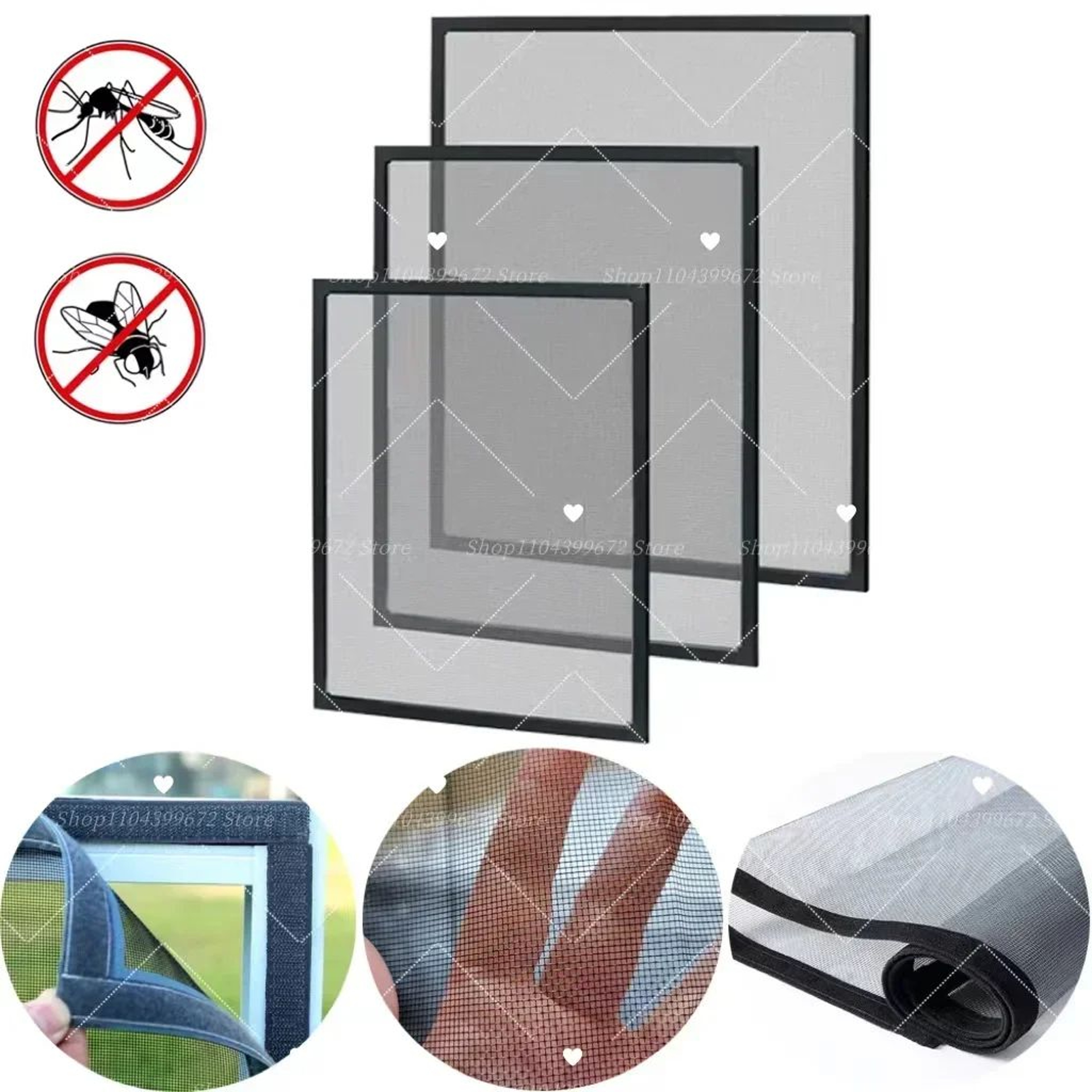 Custom Black Mosquito Window Screen Invisible Fiberglass Mesh 0