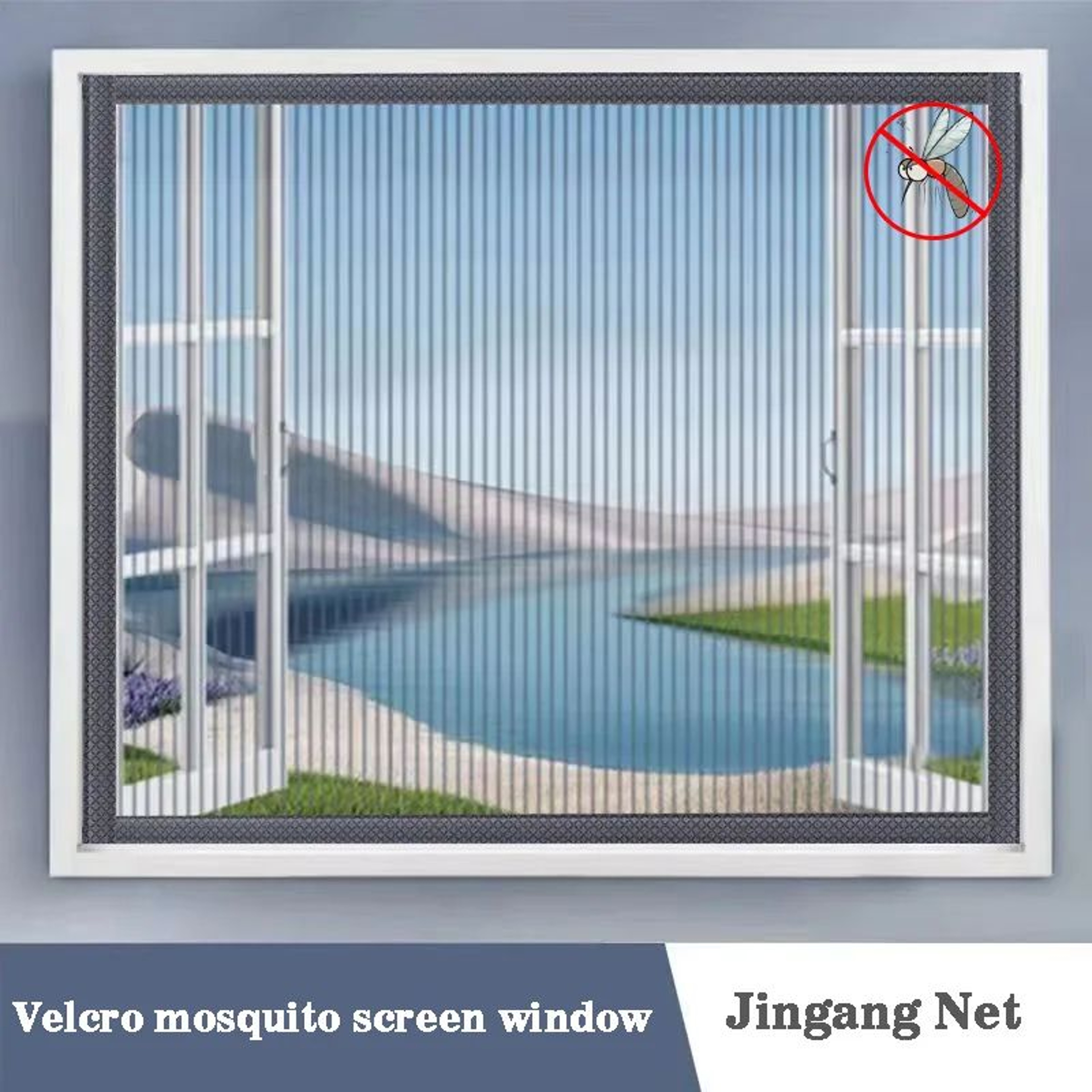 Gray Pet Resistant Mosquito Window Screen Self Adhesive Mesh 0