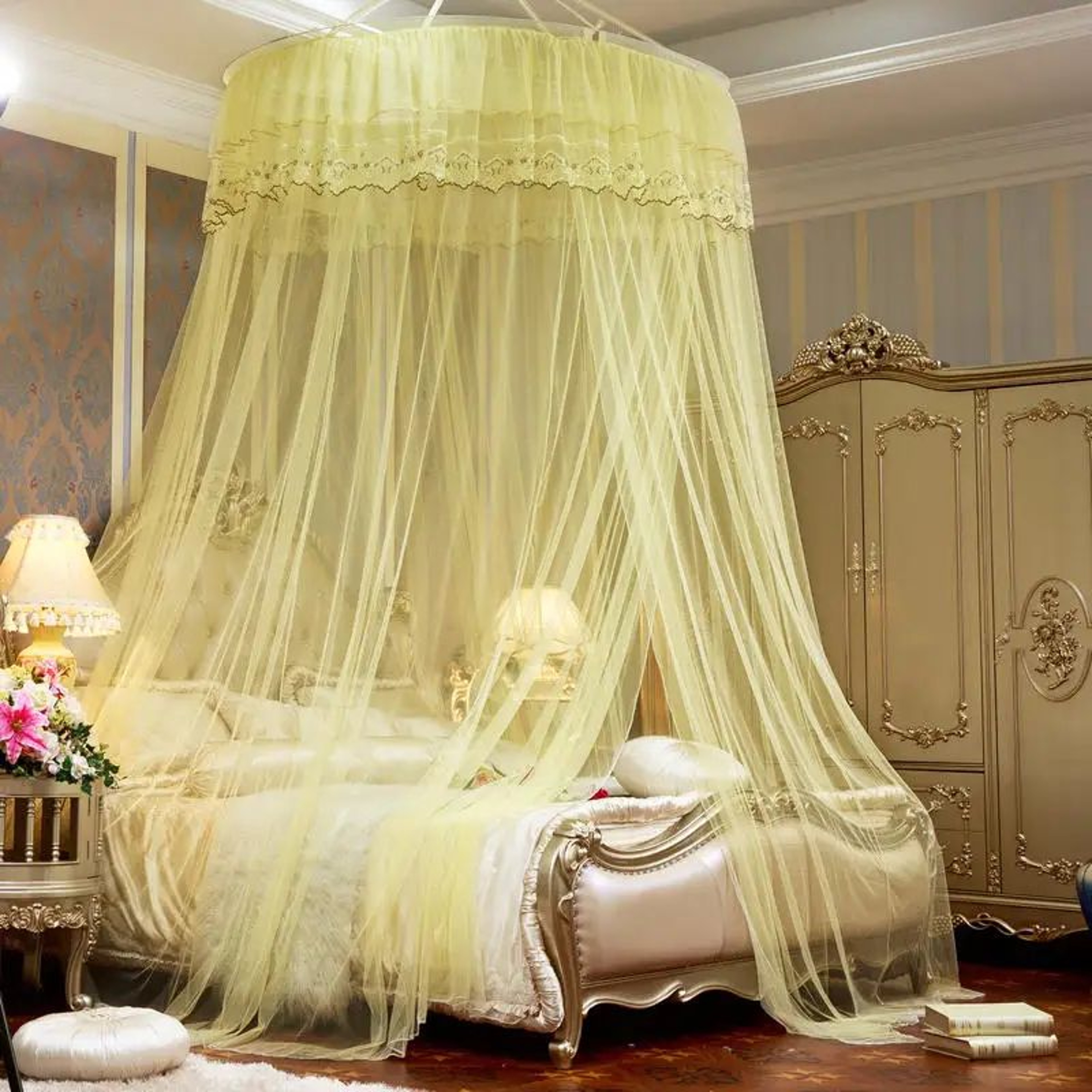 Round Bed Canopy Mosquito Net Decorative Hanging Curtain 2